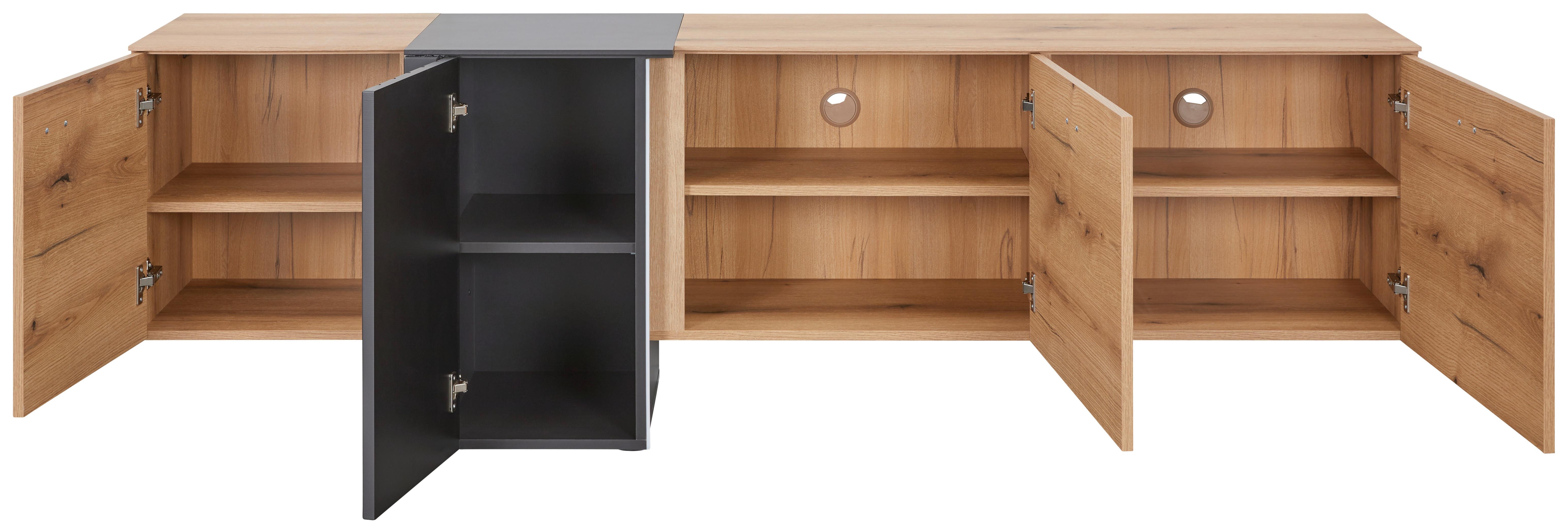 MEDIABÄNK VERDANA -TOP- - Modern, metall/trämaterial (208/66/45cm) - Mömax