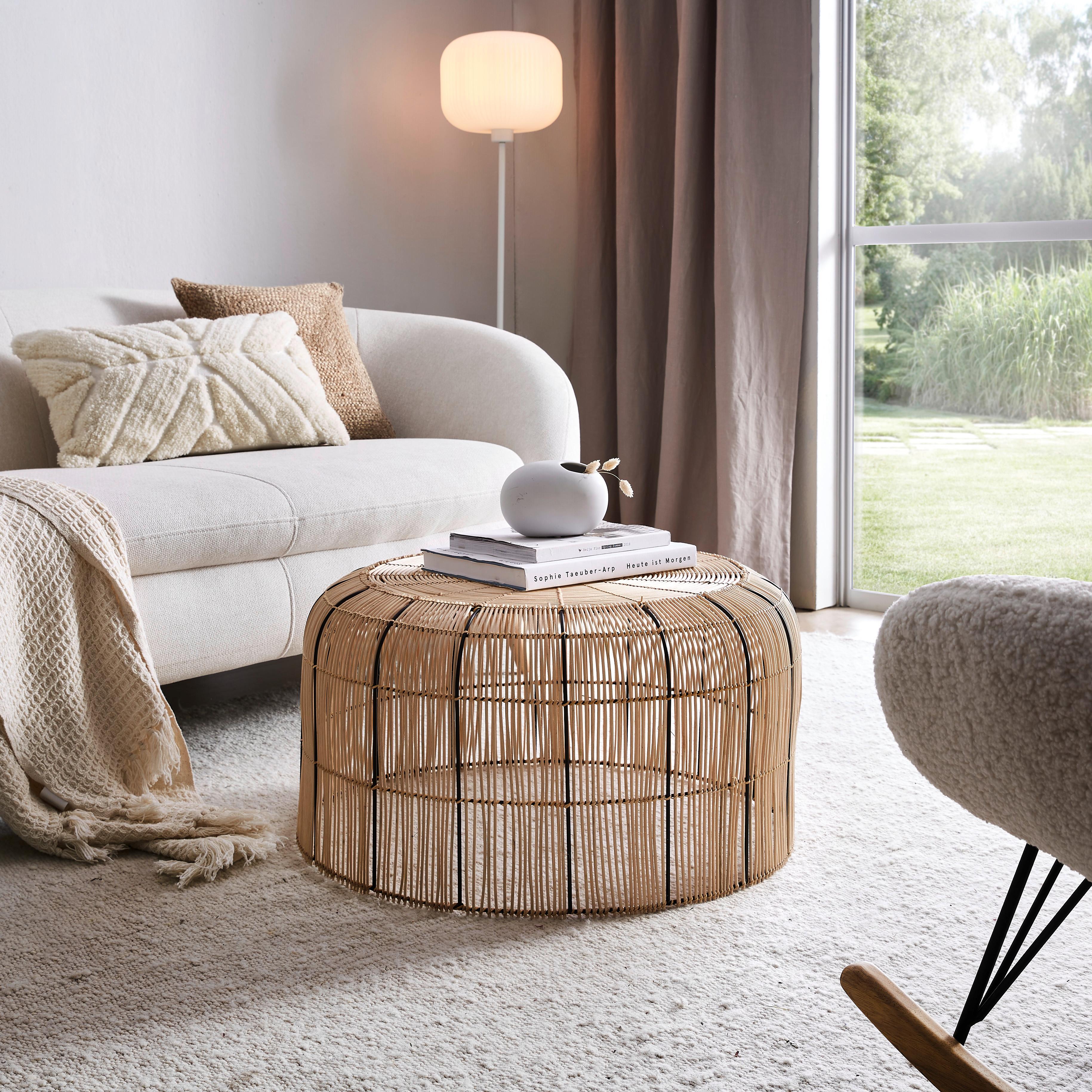 STOLIK KAWOWY TOM NATUR - naturalny/czarny, Trend, metal/drewno (72/72/37cm) - Livetastic