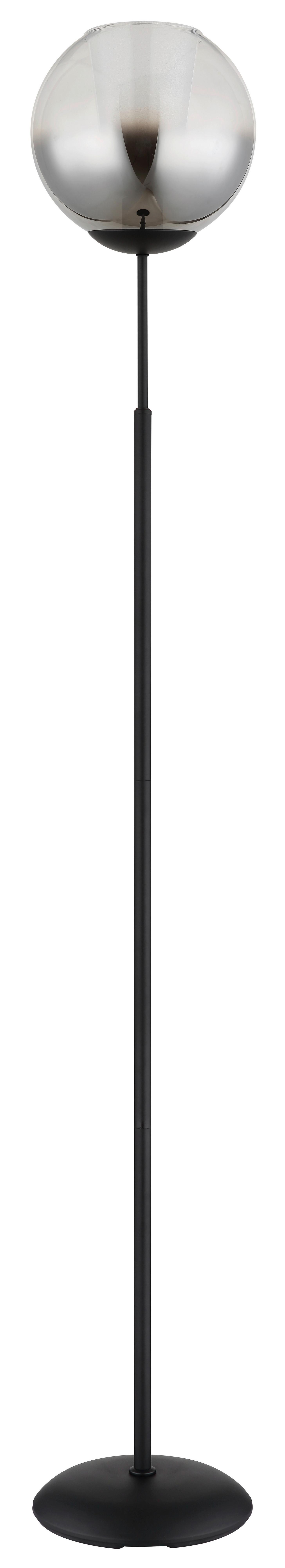 STEHLEUCHTE 15749S BARRY - Klar/Schwarz, Basics, Glas/Textil (25/154,5cm) - Globo