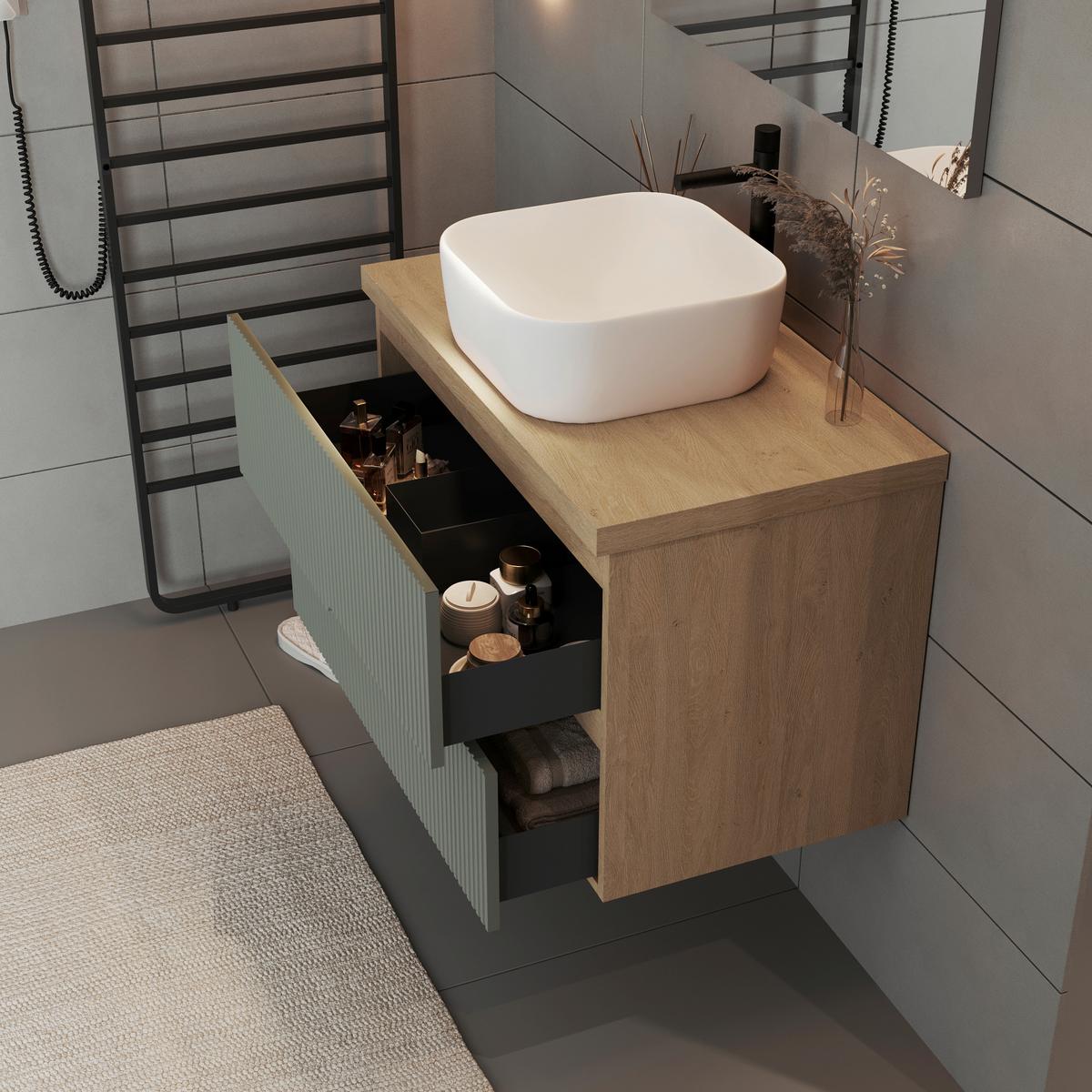 Element Ispod Umivaonika Eva - boje kadulje/divlji hrast, Moderno, drvni materijal (80/51/46cm)