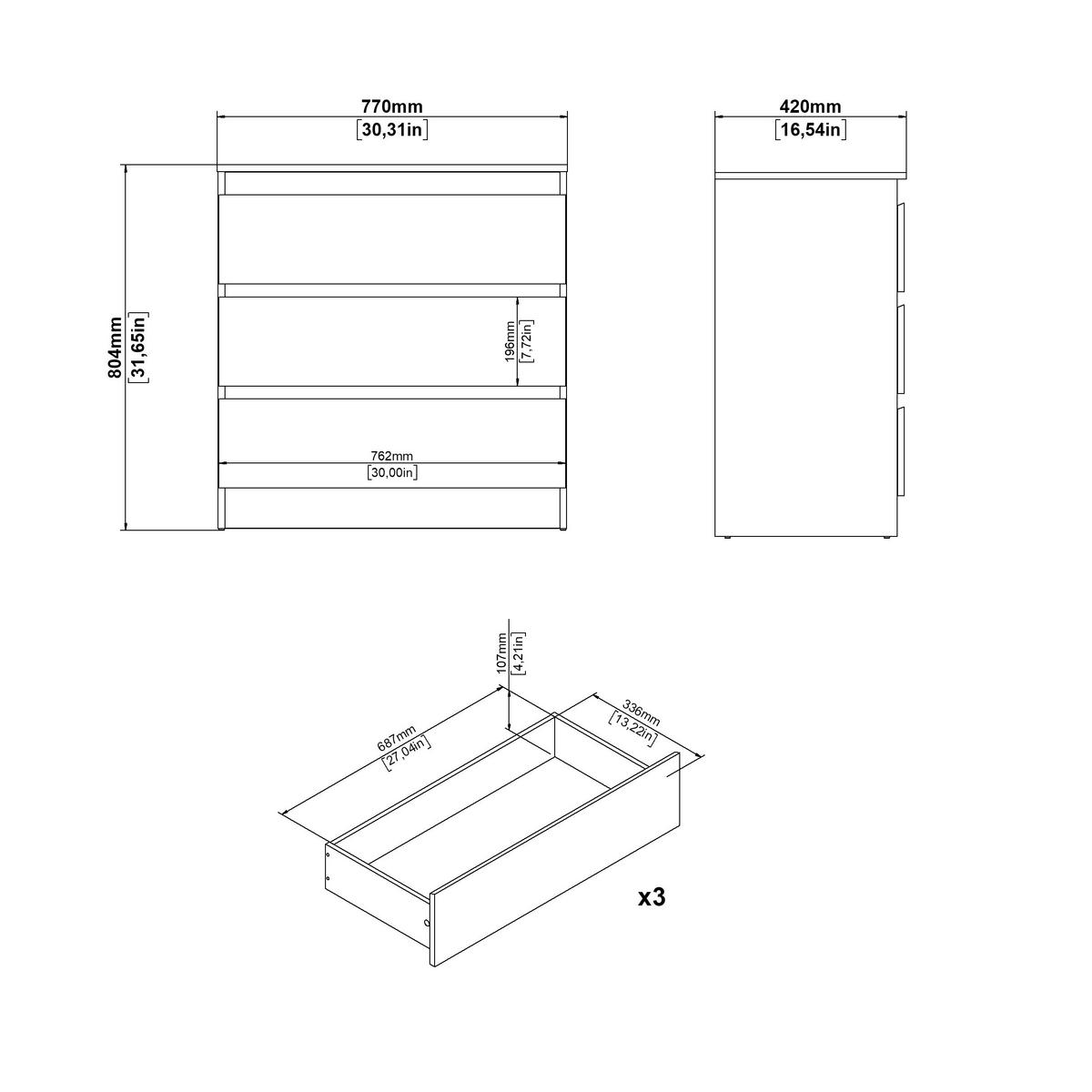 Kommode Mara Anthrazit Nachbildung - Anthrazit, KONVENTIONELL, Holz (77/80/42cm) - Mömax