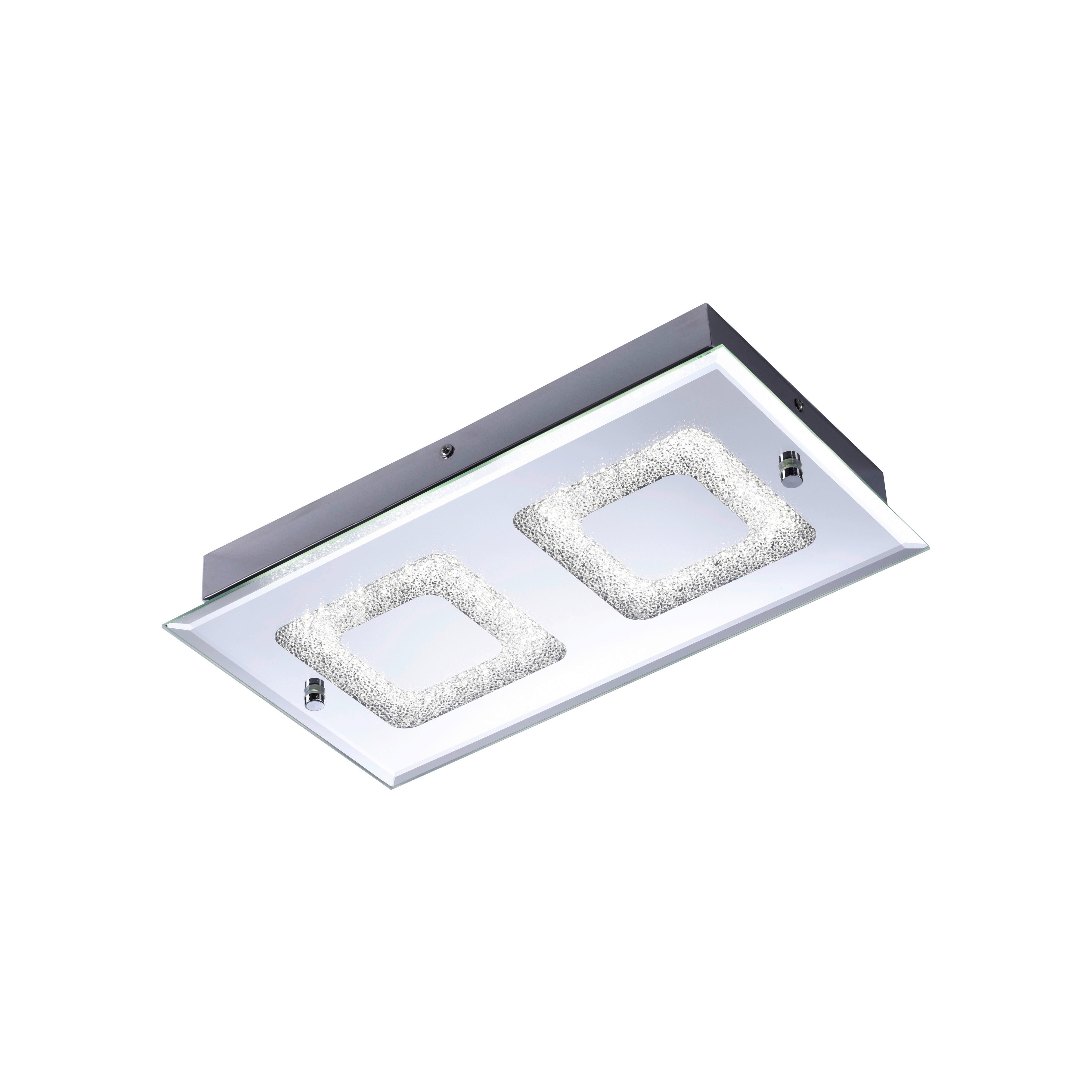 LED-Deckenleuchte Lisa max. 6 Watt - Chromfarben, KONVENTIONELL, Glas/Metall (40/7,5/24cm)