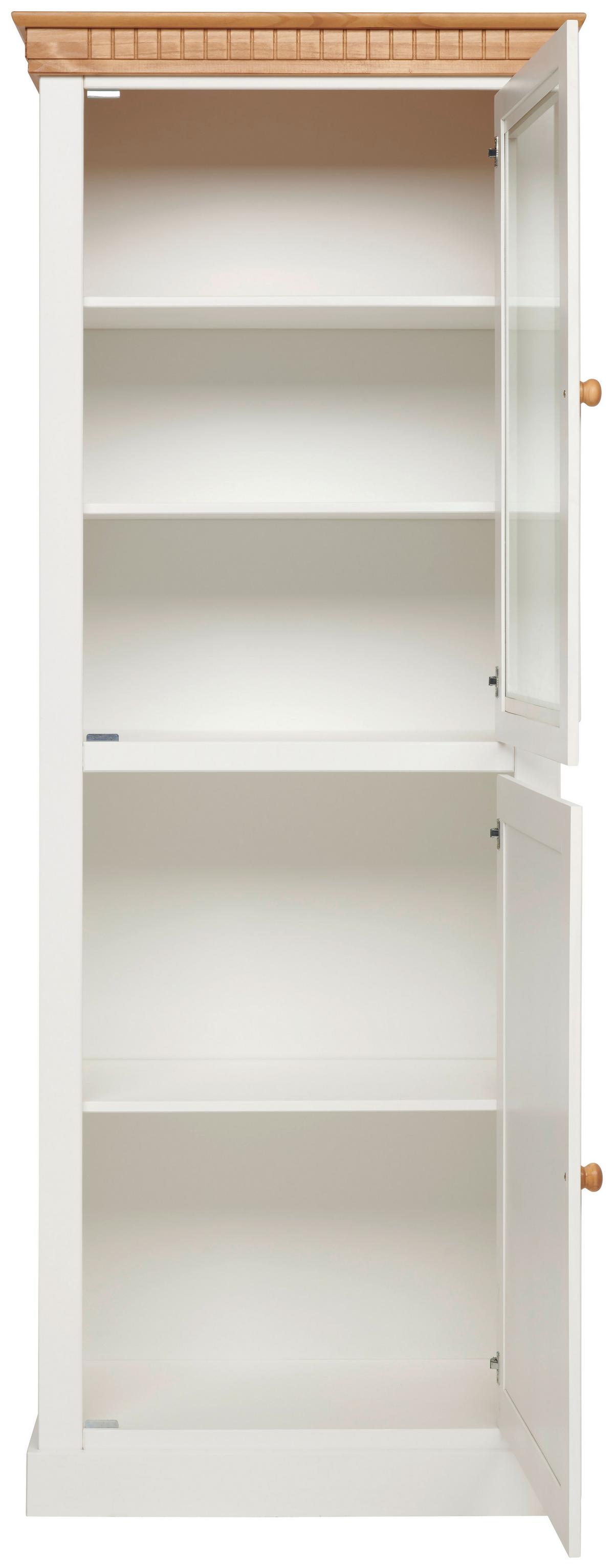 WITRYNA KLAUS - kolor naturalny/biały, Romantik / Landhaus, drewno/szkło (79/207/44cm) - MID.YOU
