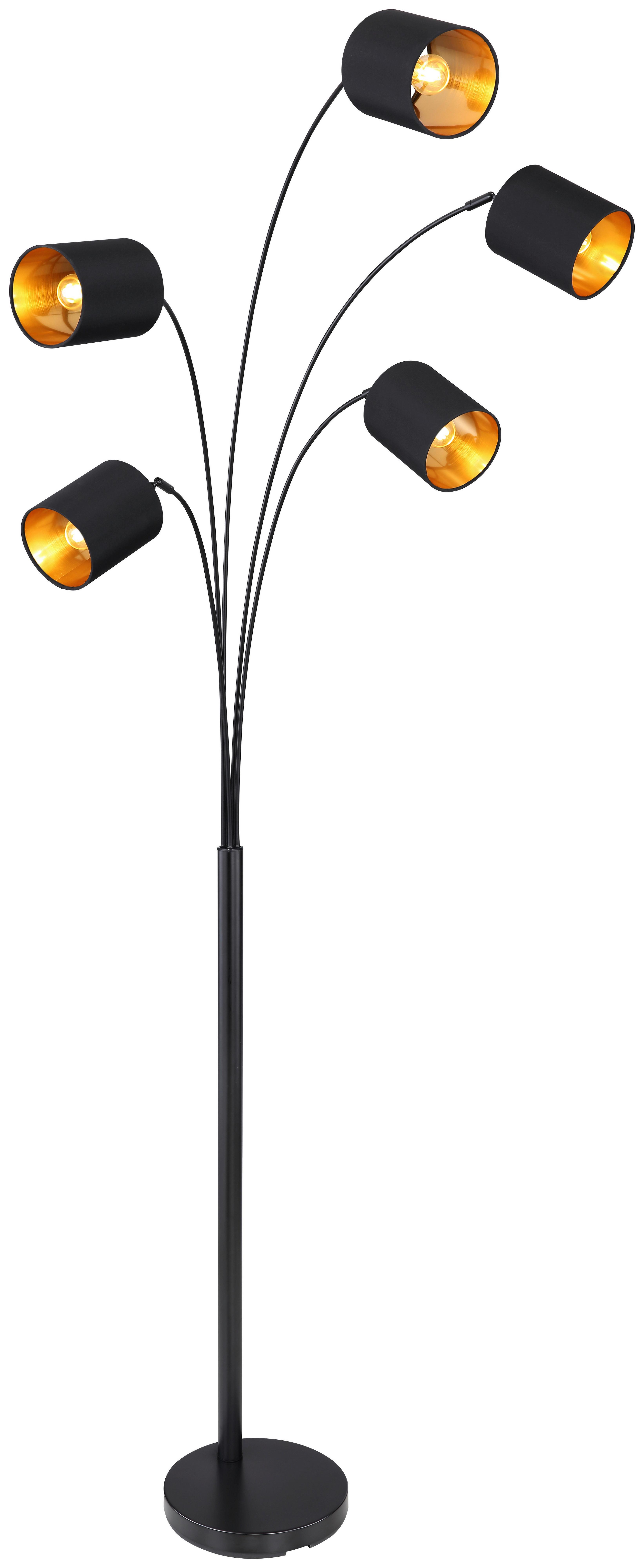 STEHLEUCHTE 58500 L: 74 CM GOLD/SCHWARZ - Goldfarben/Schwarz, Design, Kunststoff/Textil (74/70/204cm) - Globo