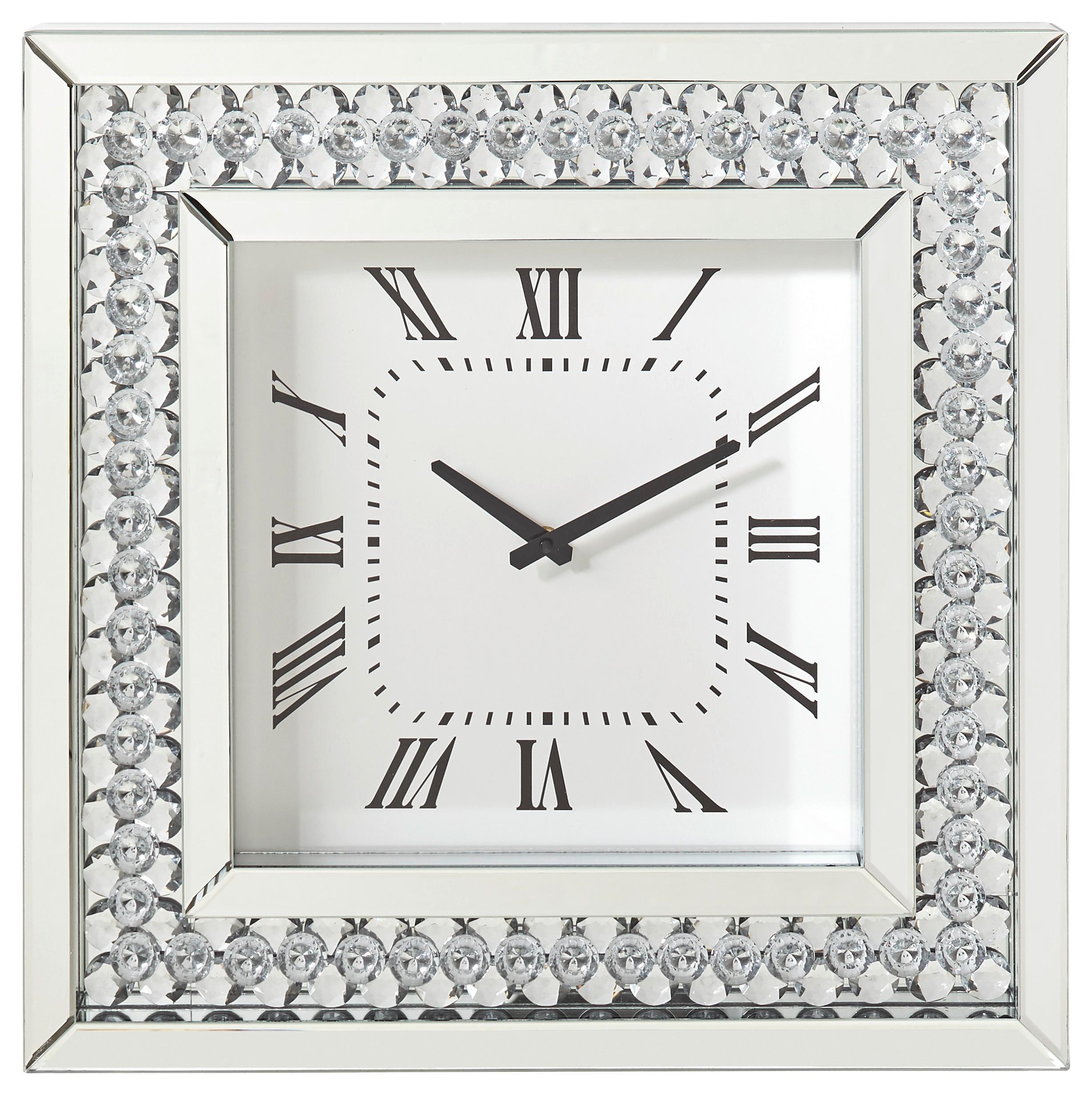 ZEGAR ŚCIENNY TIFFANY - kolor srebrny/biały, Design, materiał drewnopochodny/szkło (50/50/5cm) - Xora