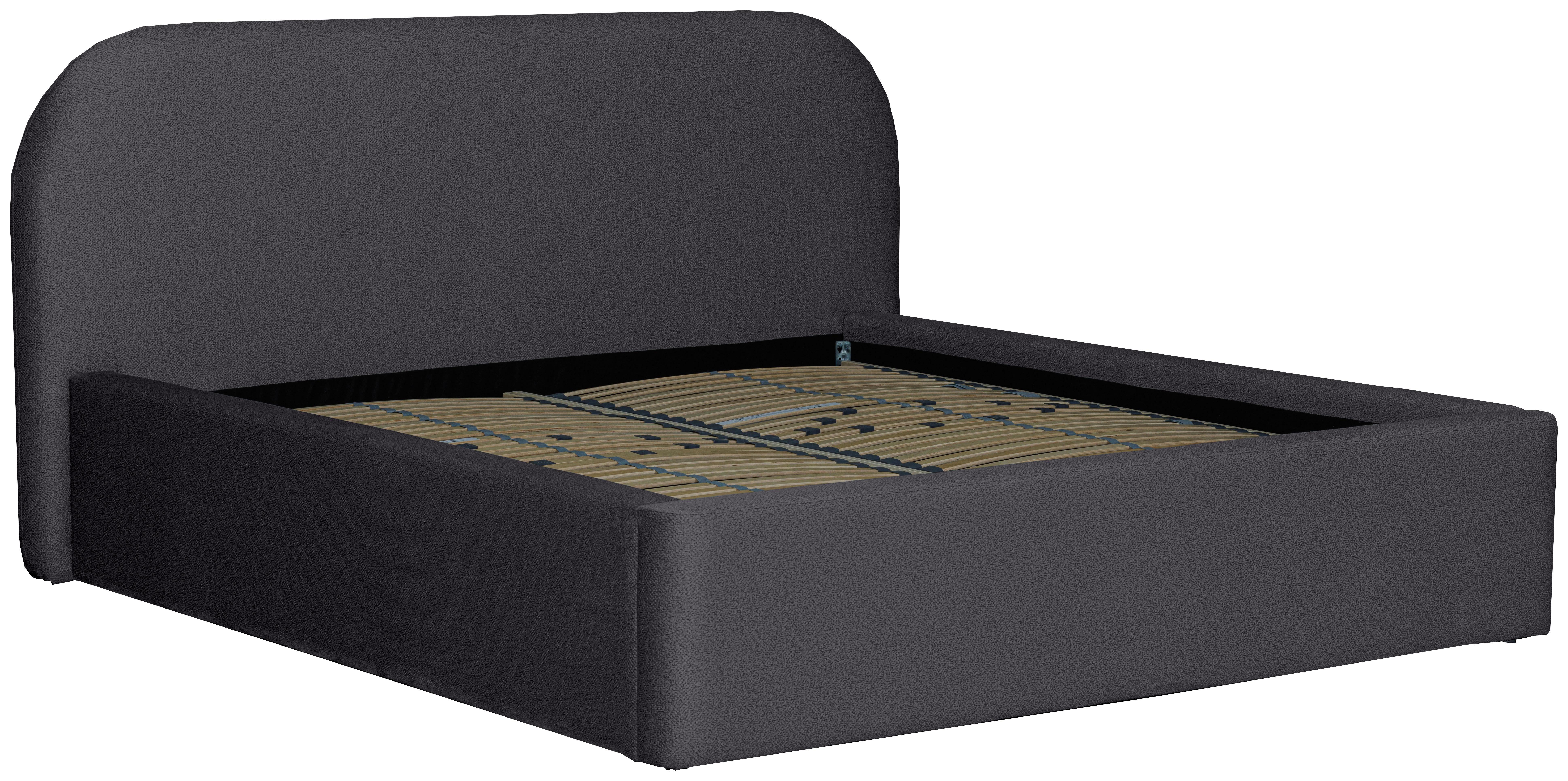 Tapecirani Krevet Bilbao Storage - crna/antracit, Design, drvo/tekstil (160/200cm) - Based