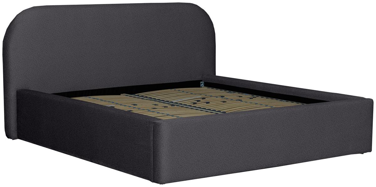 Tapecirani Krevet Bilbao Storage - crna/antracit, Design, drvo/tekstil (160/200cm) - Based