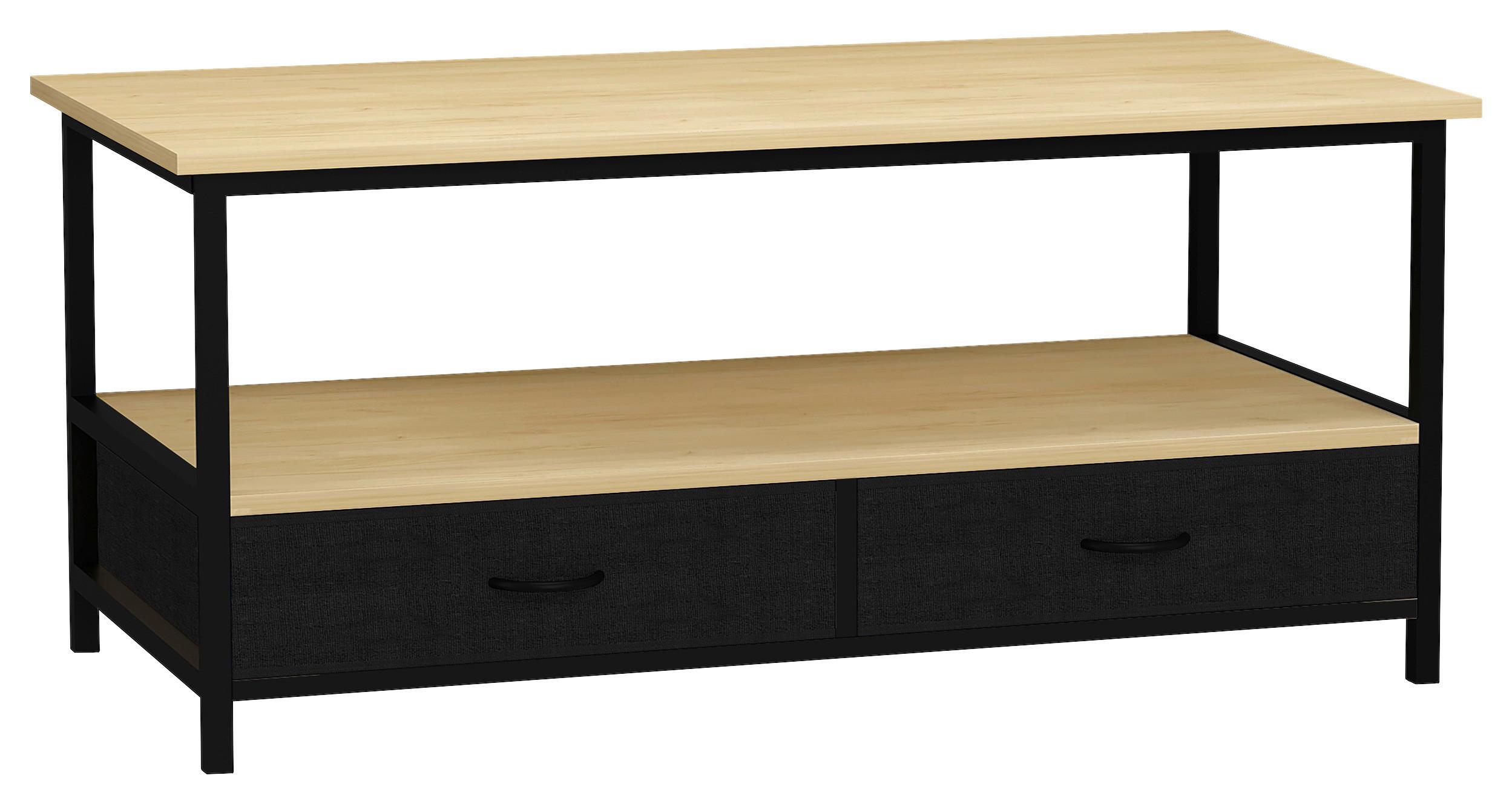 COUCHTISCH FLONILA - Honigeiche/Schwarz, Design, Holzwerkstoff/Metall (100/50/45cm) - MID.YOU