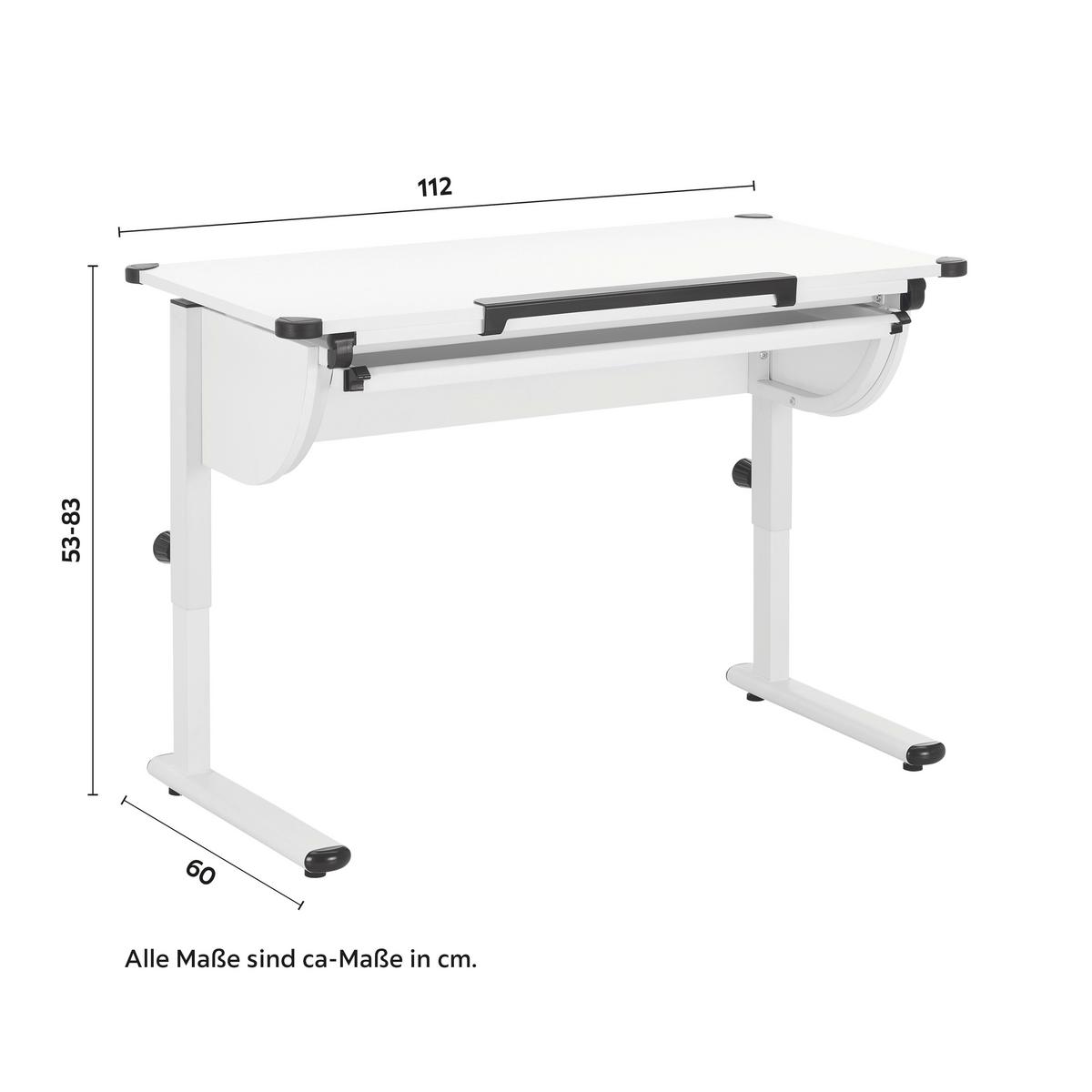 BIURKO CARALINA - biały, Modern, metal (112/60/53-83cm) - Bessagi Home