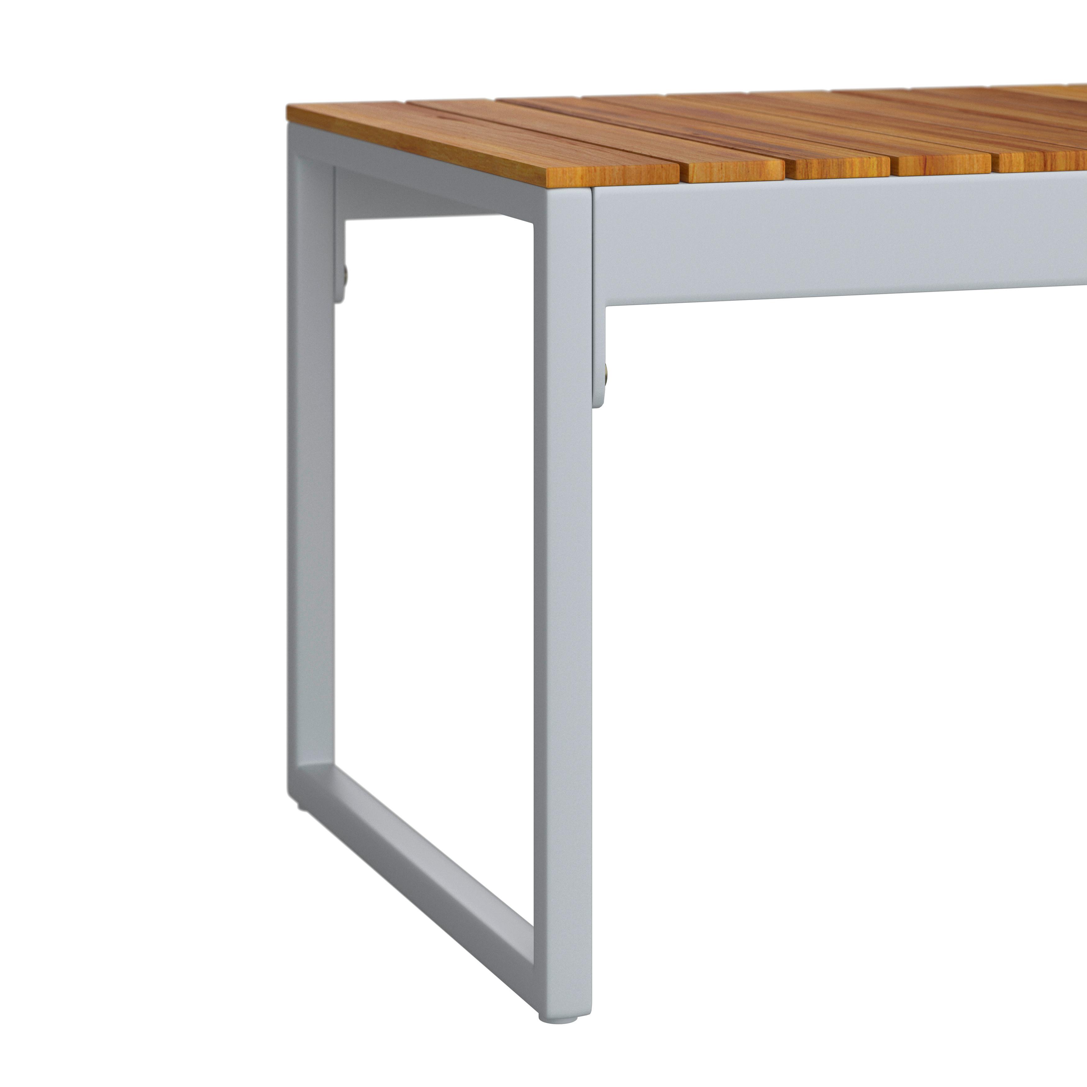 LOUNGEGRUPP ARIELLA - ljusgrå/akaciefärgad, Modern, metall/trä (160/88/65cm) - Bessagi Garden