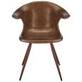 Stuhl in Braun - Dunkelbraun/Braun, Leder/Holz (64/80,5/54cm) - Premium Living Stuhl in Braun - Dunkelbraun/Braun, Leder/Holz (64/80,5/54cm) - Premium Living