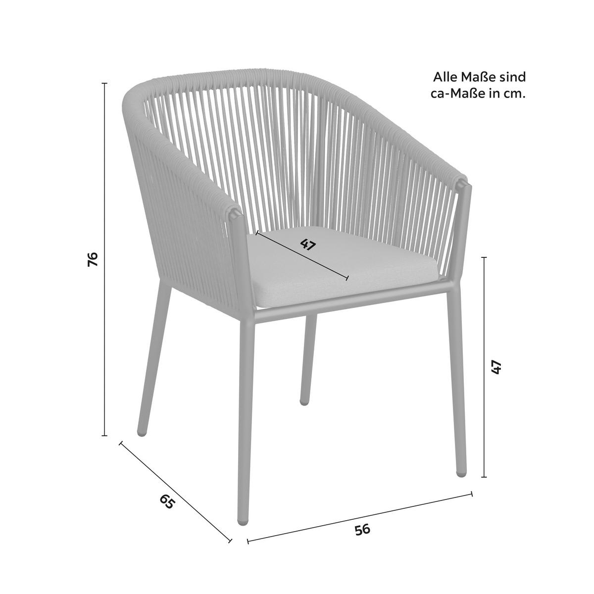 ZESTAW FOTELI OGRODOWYCH BENICIA - ciemnoszary/szary, Modern, metal/tkanina (56/76/65cm) - Bessagi Garden