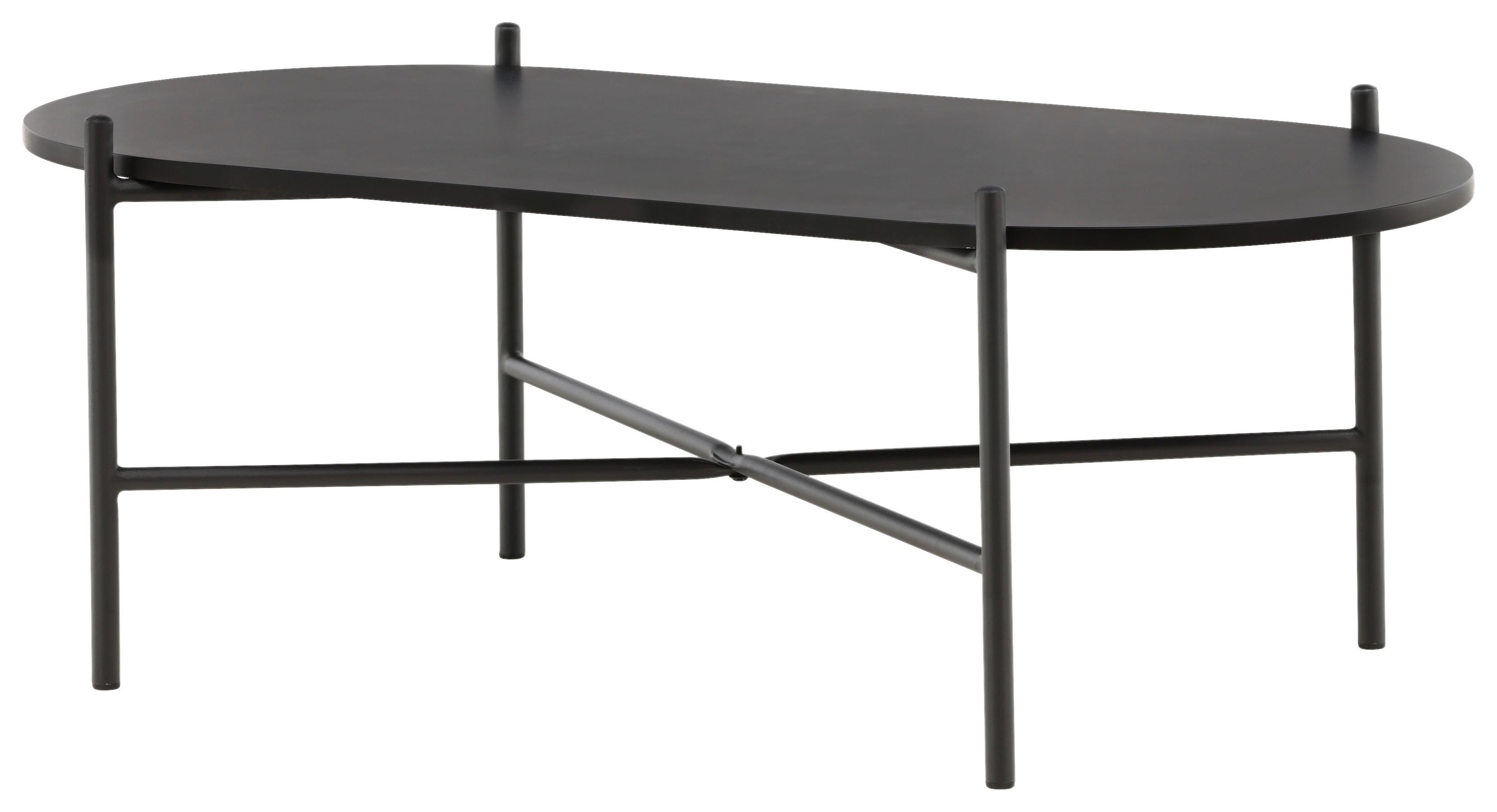COUCHTISCH PUEBLO - Schwarz, Design, Holzwerkstoff/Metall (120/60/45cm) - Livetastic