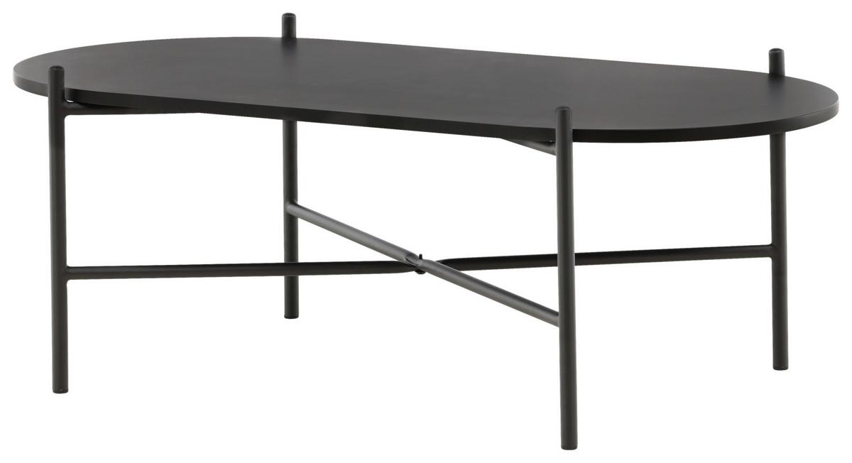 COUCHTISCH PUEBLO - Schwarz, Design, Holzwerkstoff/Metall (120/60/45cm) - Livetastic