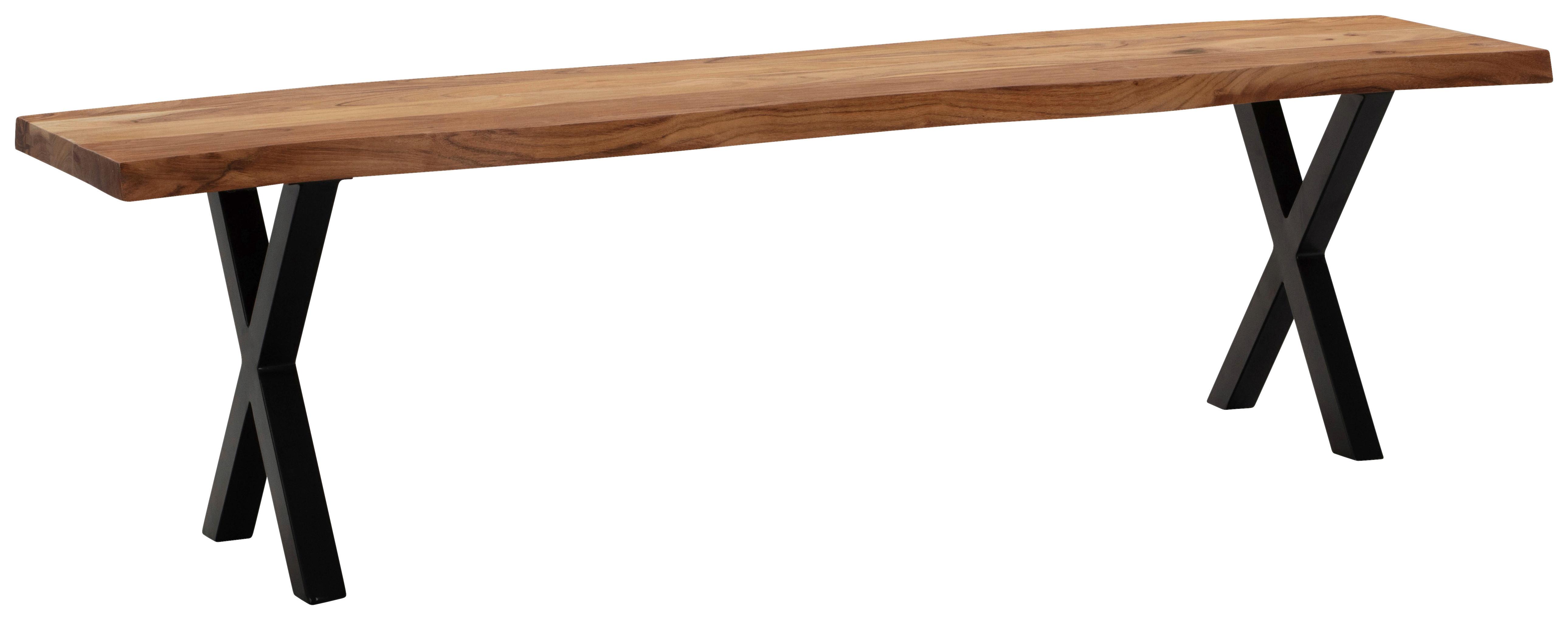 Klop Wl7.300 - črna/barve akacije, Moderno, kovina/les (180/45,5/40cm) - MID.YOU