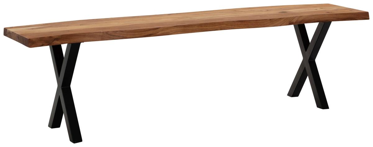 Klop Wl7.300 - črna/barve akacije, Moderno, kovina/les (180/45,5/40cm) - MID.YOU