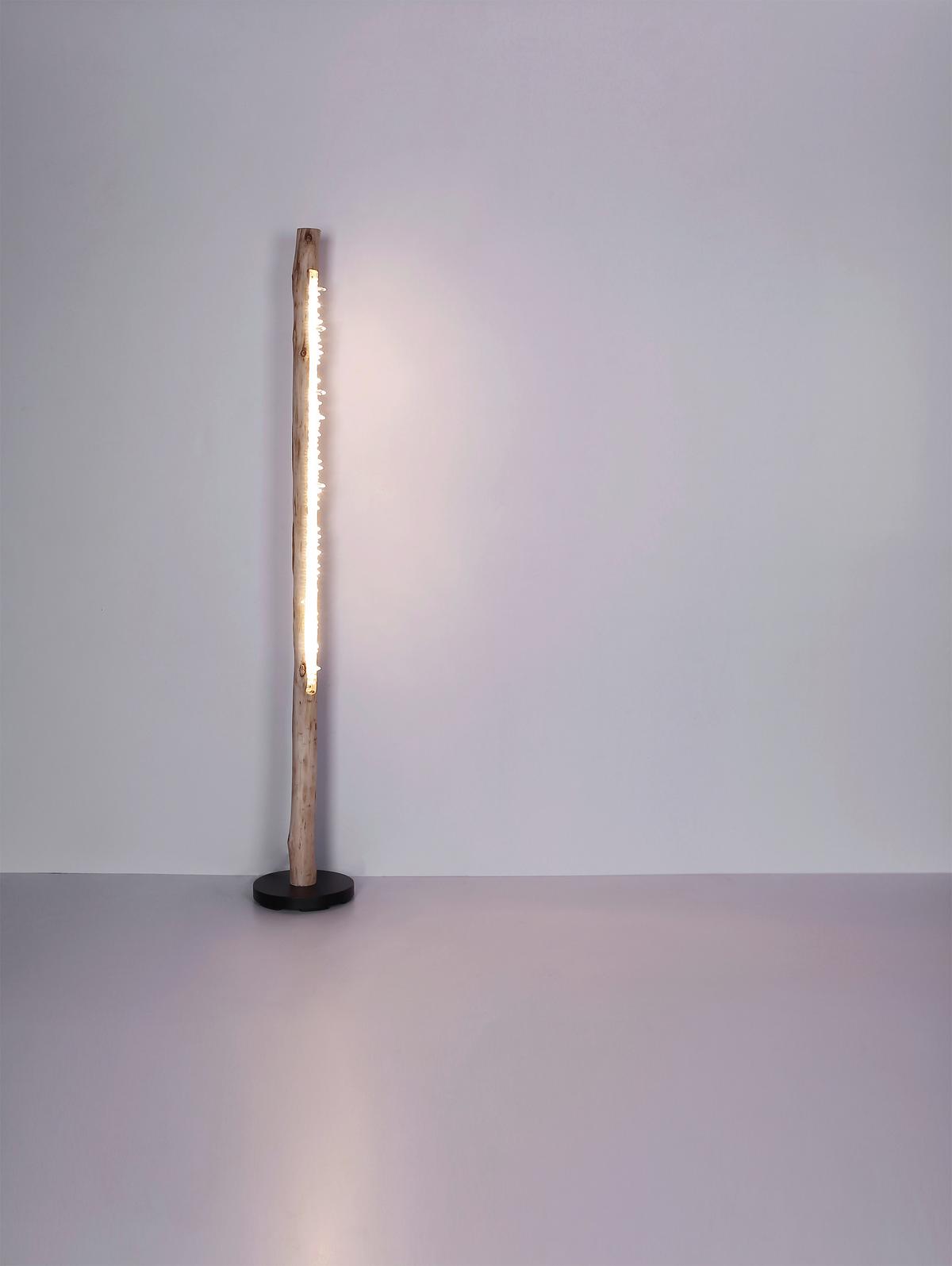Stoječa Led-svetilka 15354-15s Felicitias - črna/naravne barve, Natur, kovina/umetna masa (23/151cm) - Globo