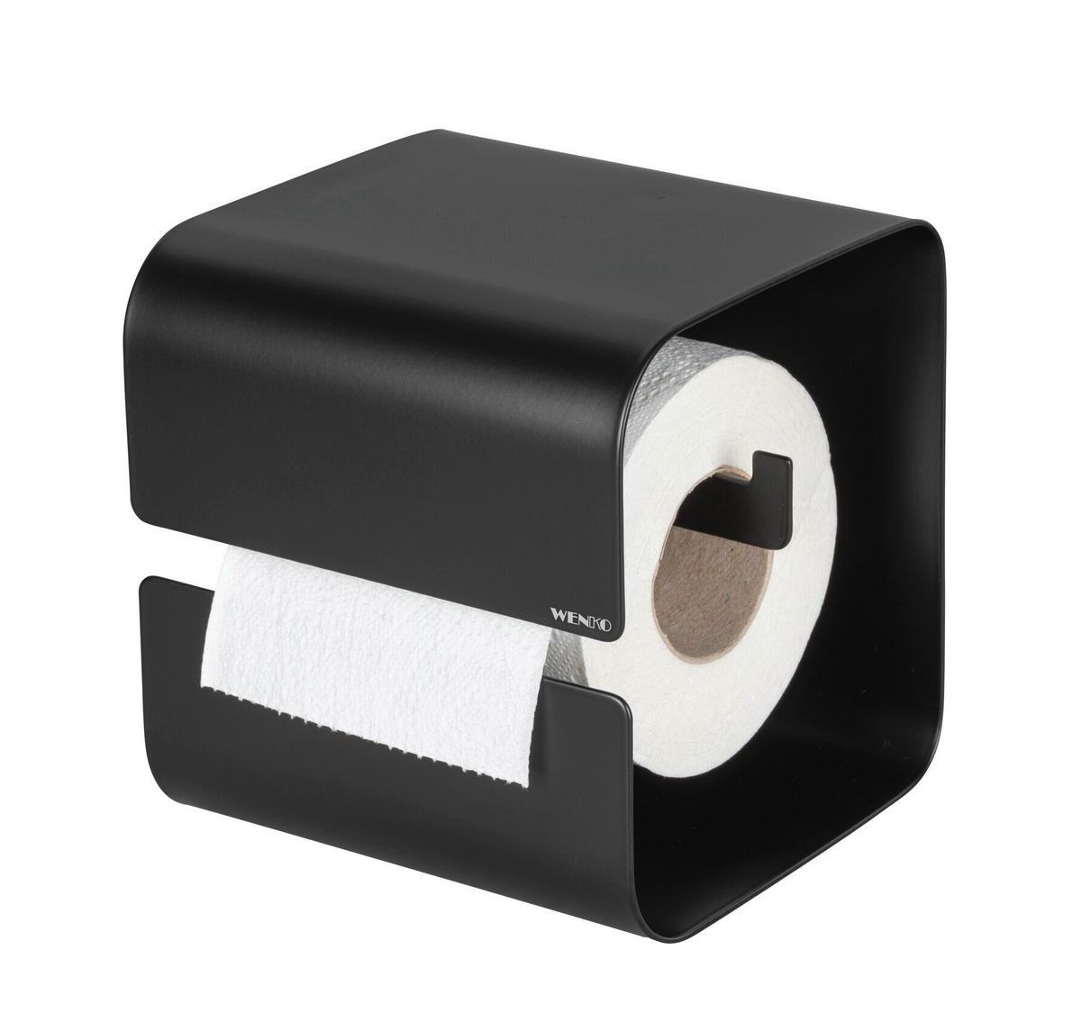Toilettenpapierhalter Turbo -Loc Lizan Schwarz - Schwarz, MODERN, Metall (14/14,5/13,7cm) - Mömax
