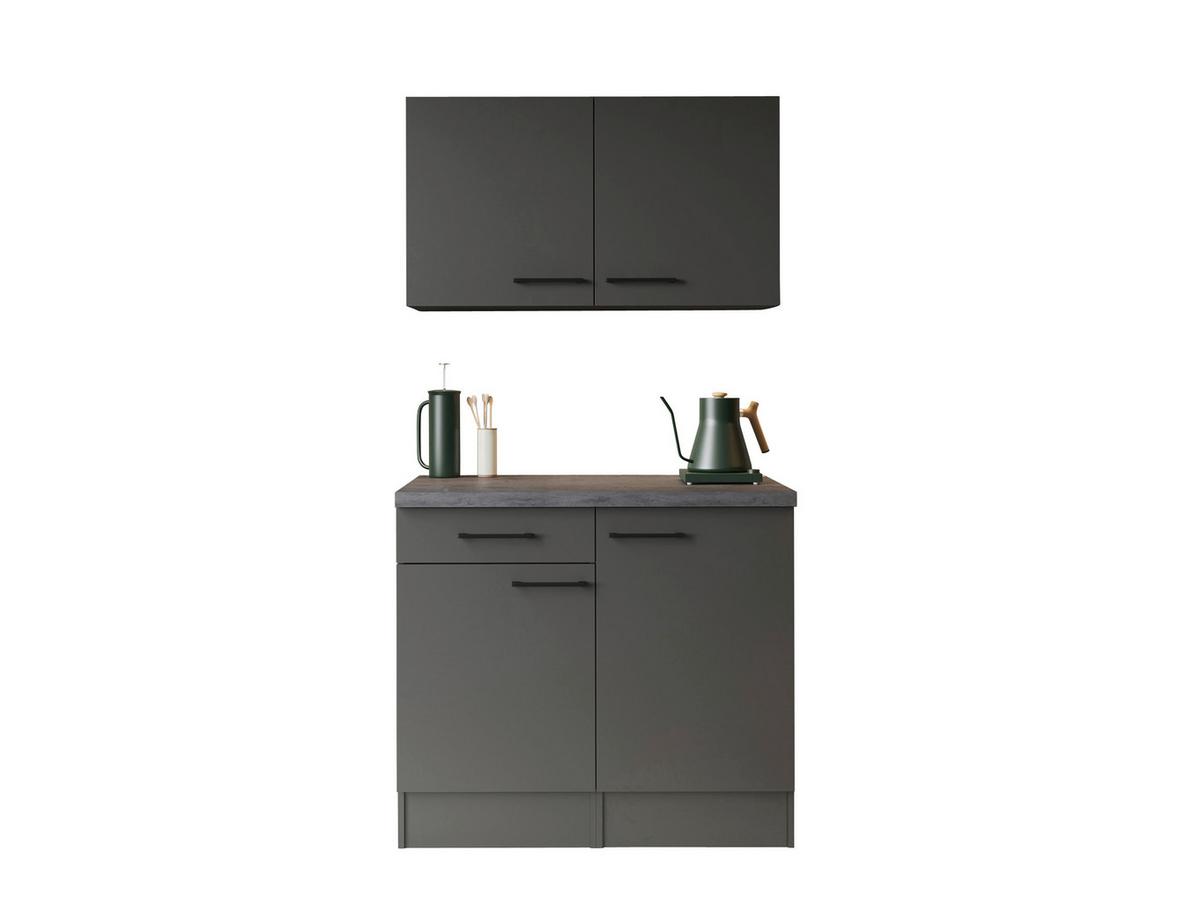 Buffet Oliver Grau - Schwarz/Grau, Trend, Holzwerkstoff/Metall (100/200/60cm) - Respekta