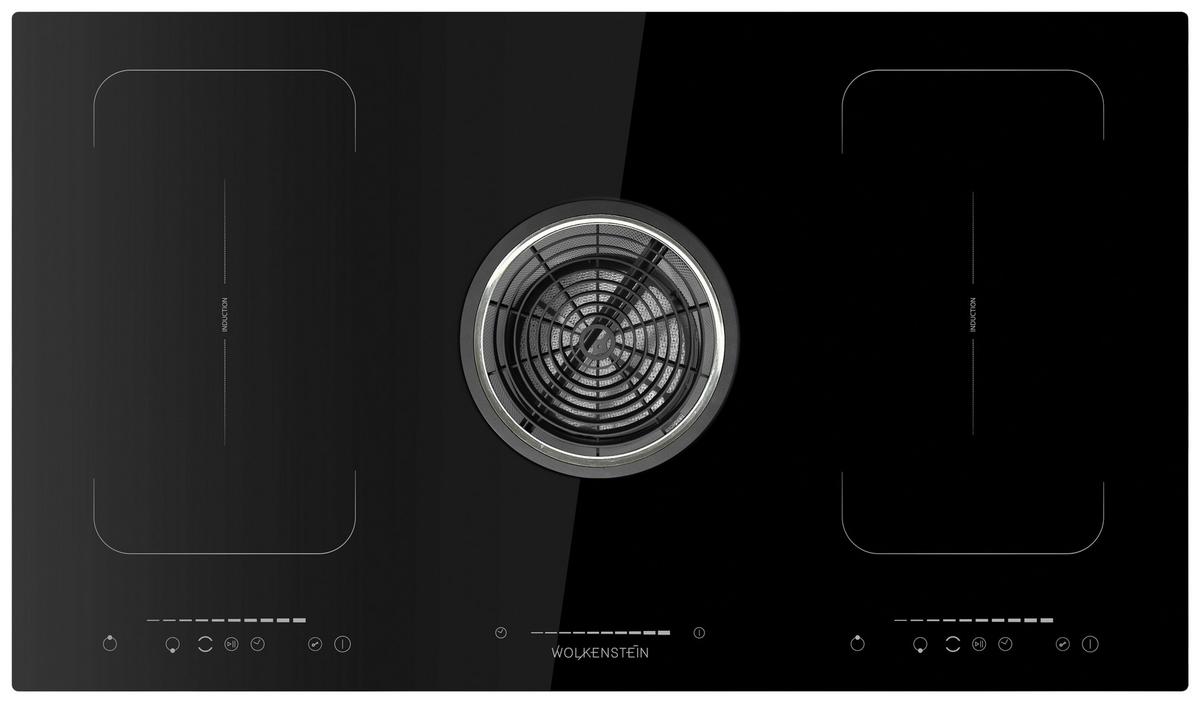 Kochfeld-Dunstabzug-Kombi IN4-DA-2FZA+W - Schwarz, MODERN, Metall (90/24.50/52cm) - PKM