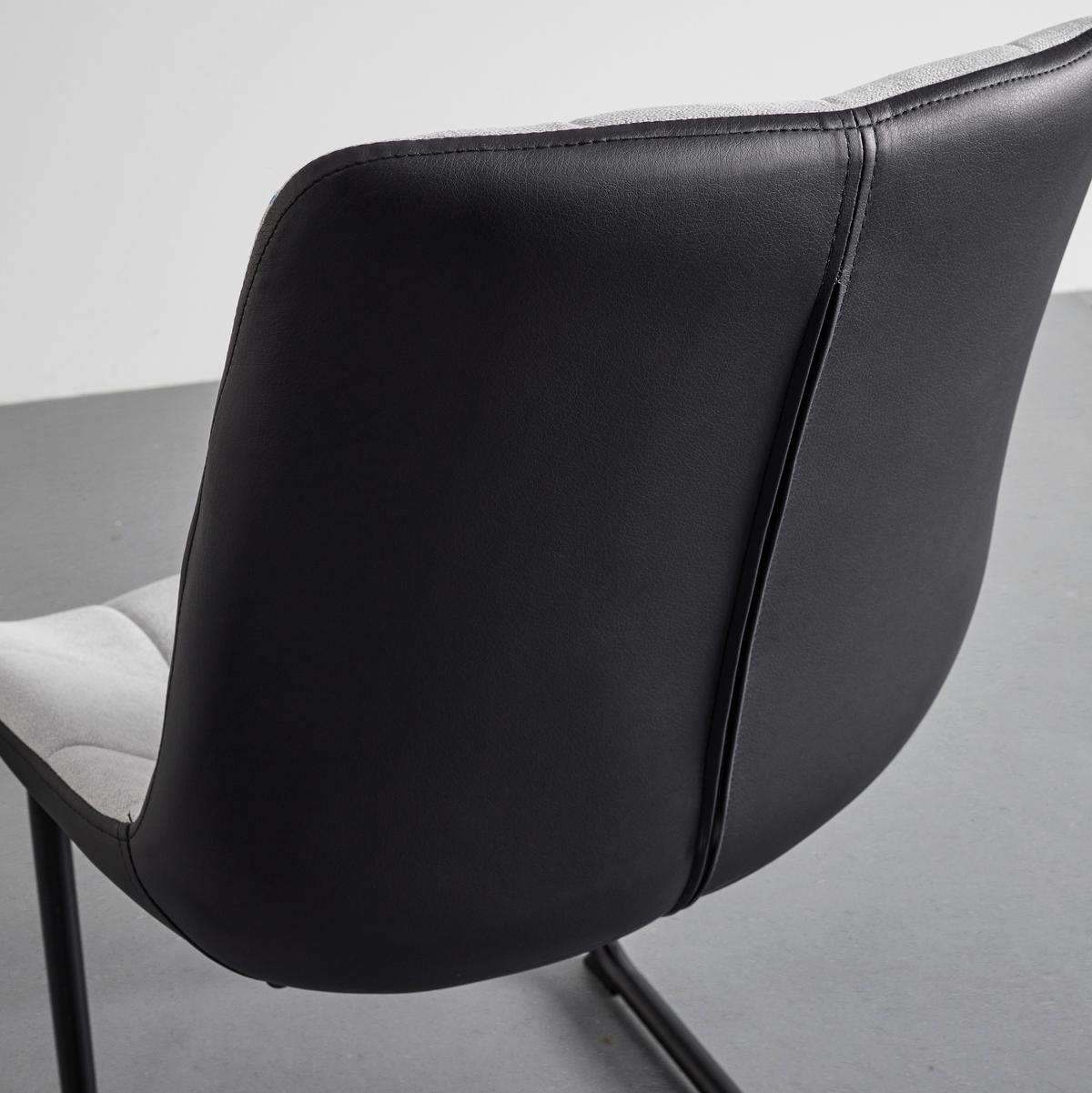 KRZESŁO NA PŁOZIE MARILEA - jasnoszary/czarny, Modern, metal/tkanina (53/86/61cm) - Bessagi Home