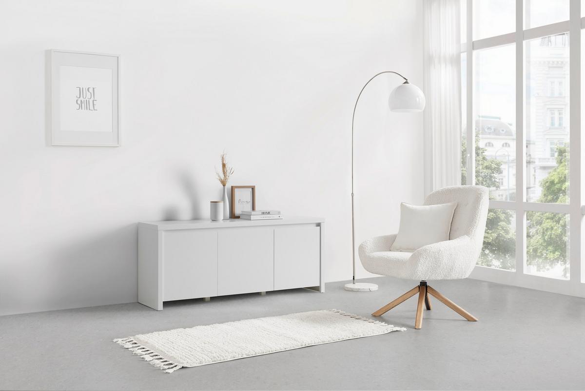Lowboard Larios B in Weiß - Schwarz/Weiß, MODERN, Holzwerkstoff/Kunststoff (143/61/40cm) - Mömax