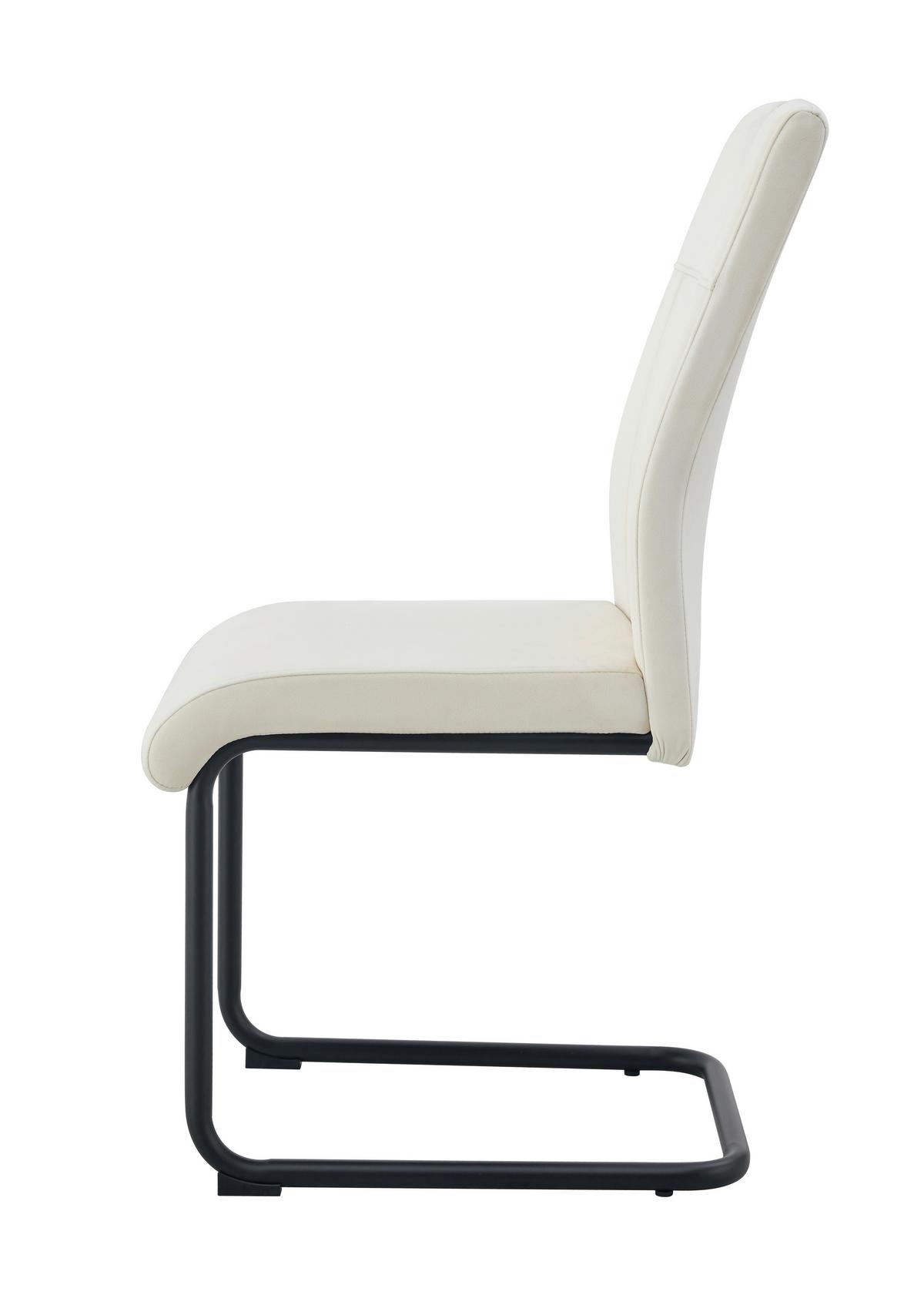 SCHWINGSTUHL-SET LISA - Creme/Schwarz, Modern, Textil/Metall (43/98/61cm) - MID.YOU