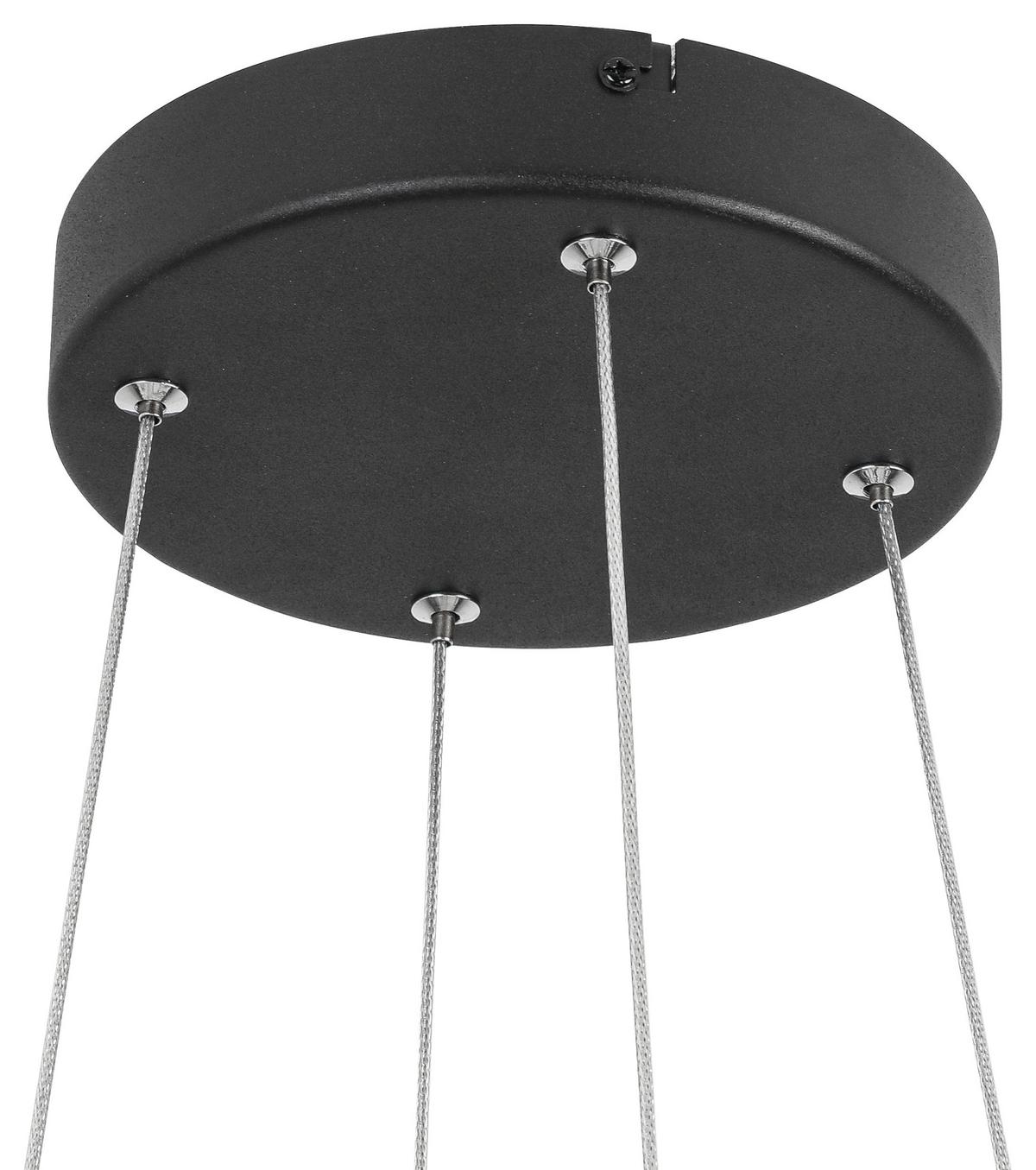 LED-Hängeleuchte Crono in Schwarz max. 24 Watt - Schwarz, ROMANTIK / LANDHAUS, Kunststoff/Metall (70qm) - Premium Living