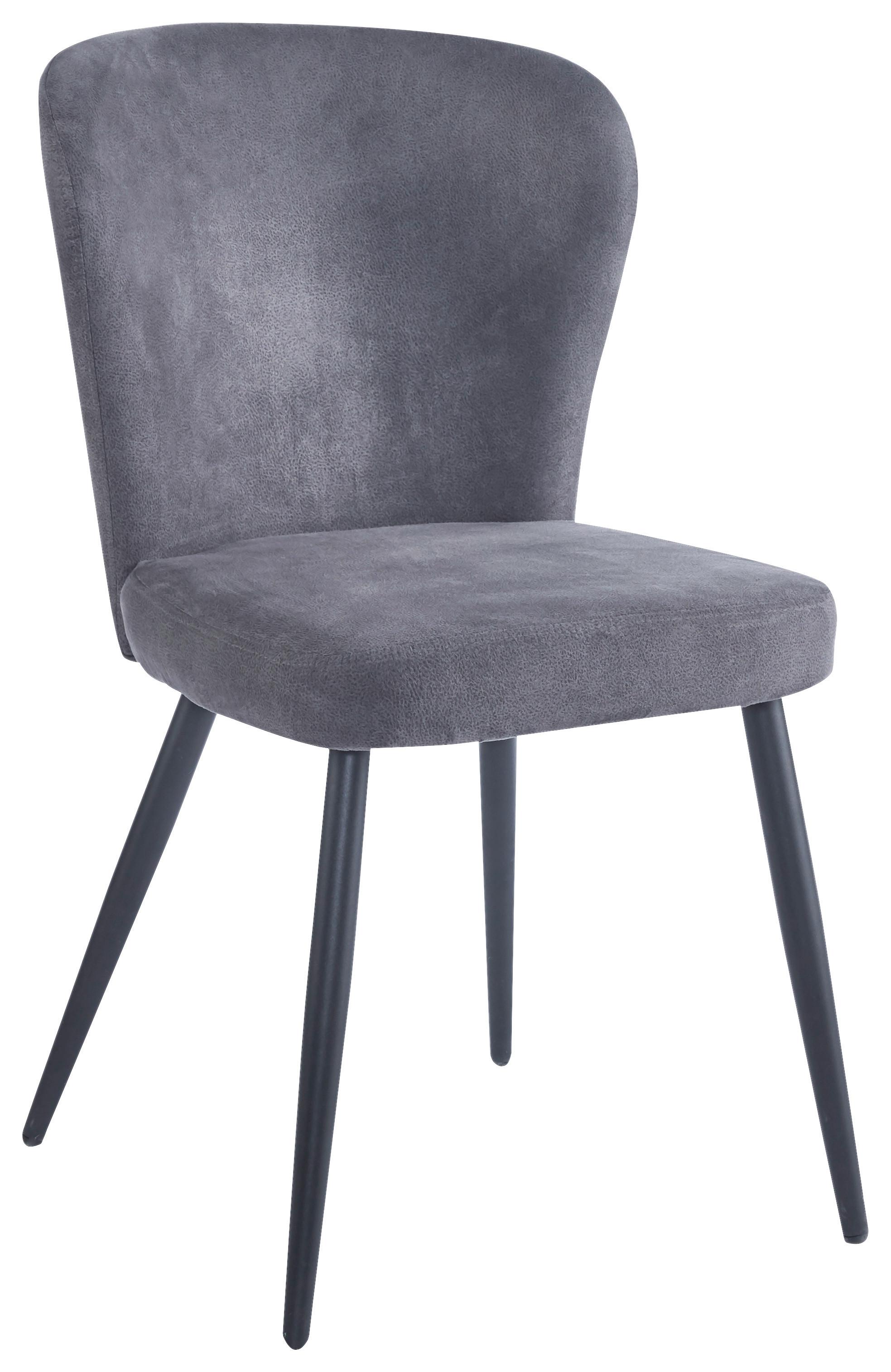 Stuhl Lynn in Grau - Schwarz/Grau, MODERN, Textil/Metall (51/86/65cm) - Mömax