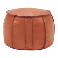 Hocker Falun II Lederlook ⌀ ca. 60cm - Haselnussfarben, MODERN, Textil (60/36cm) - Mömax