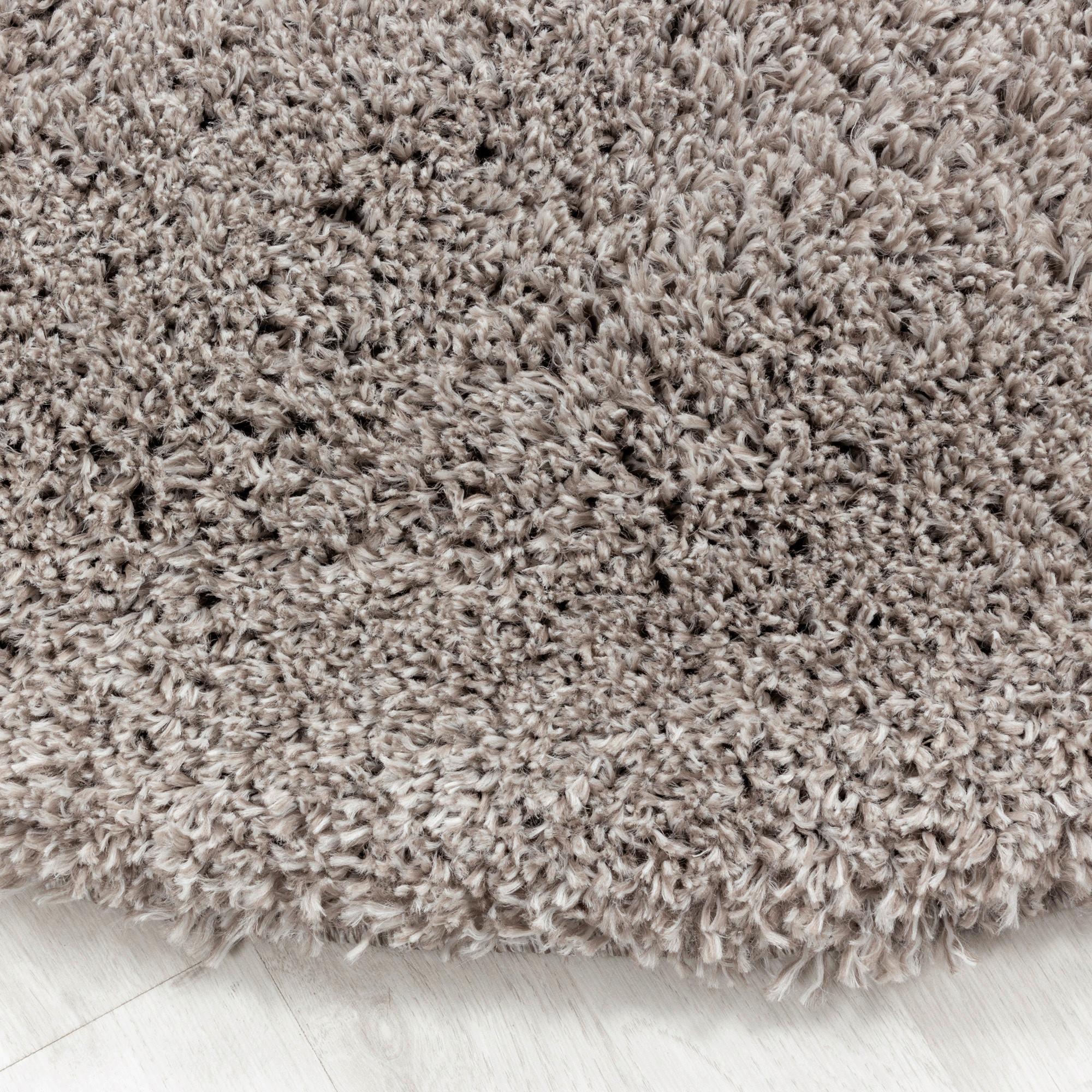 Hochflorteppich Fluffy Beige Ø ca. 80cm - Beige, Basics, Textil (80cm)