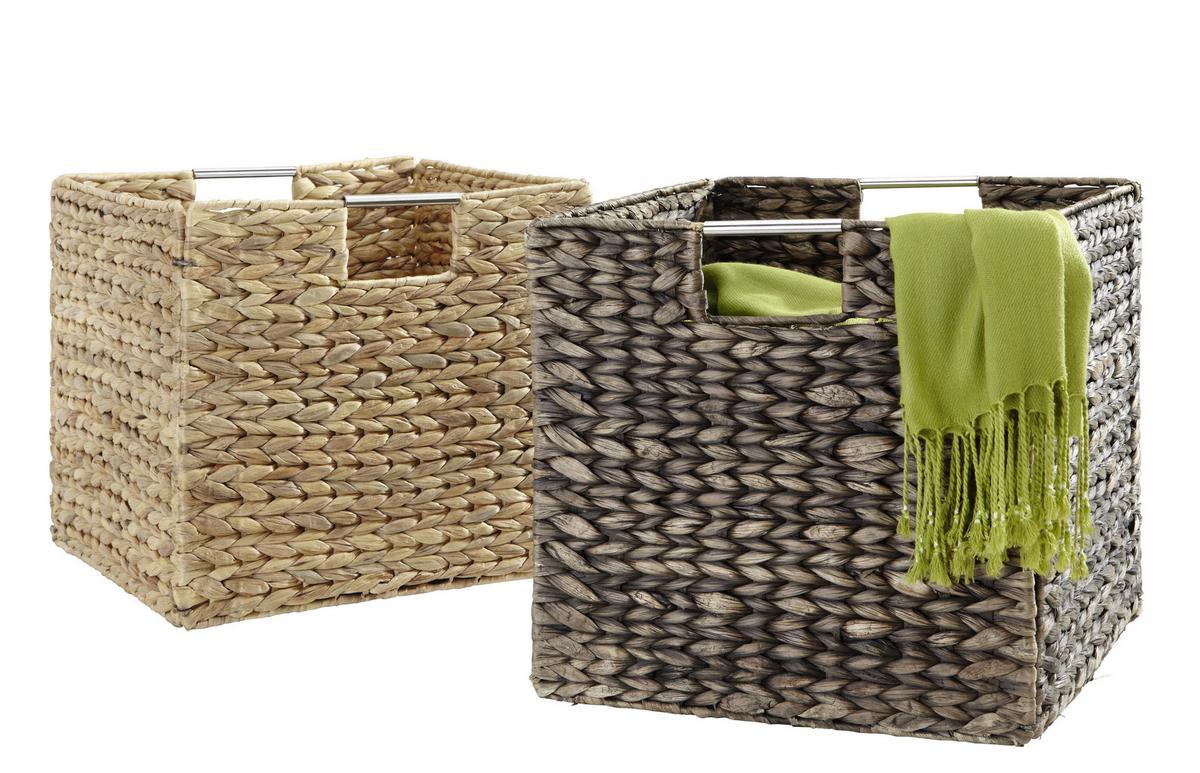 Tárolókosár Anna - natúr, Lifestyle, természetes anyagok/fém (33/32/33cm) - Zandiara