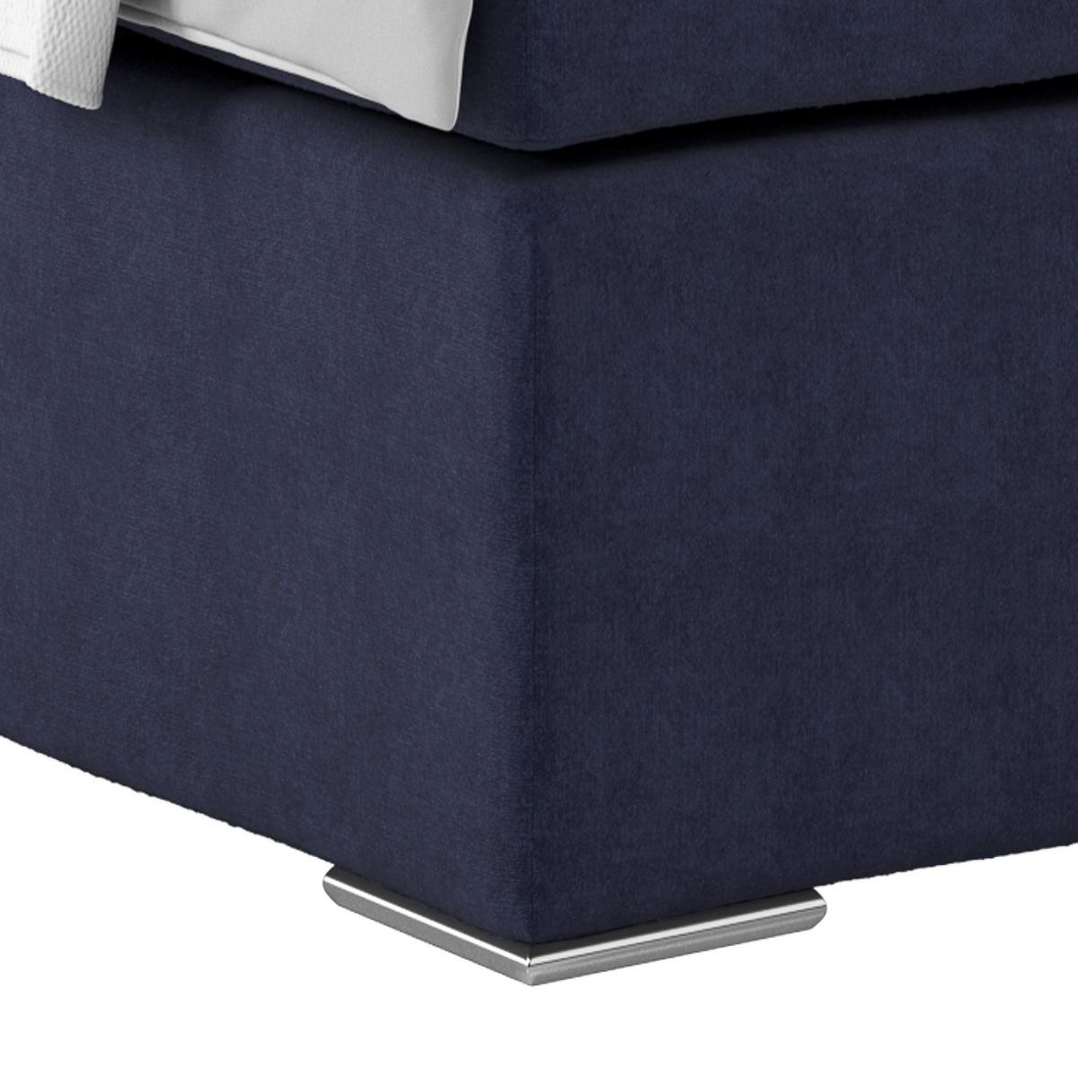 Boxspring Krevet Nero - boje kroma/plava, Konvencionalno, tekstil/metal (140/200cm) - Best Price