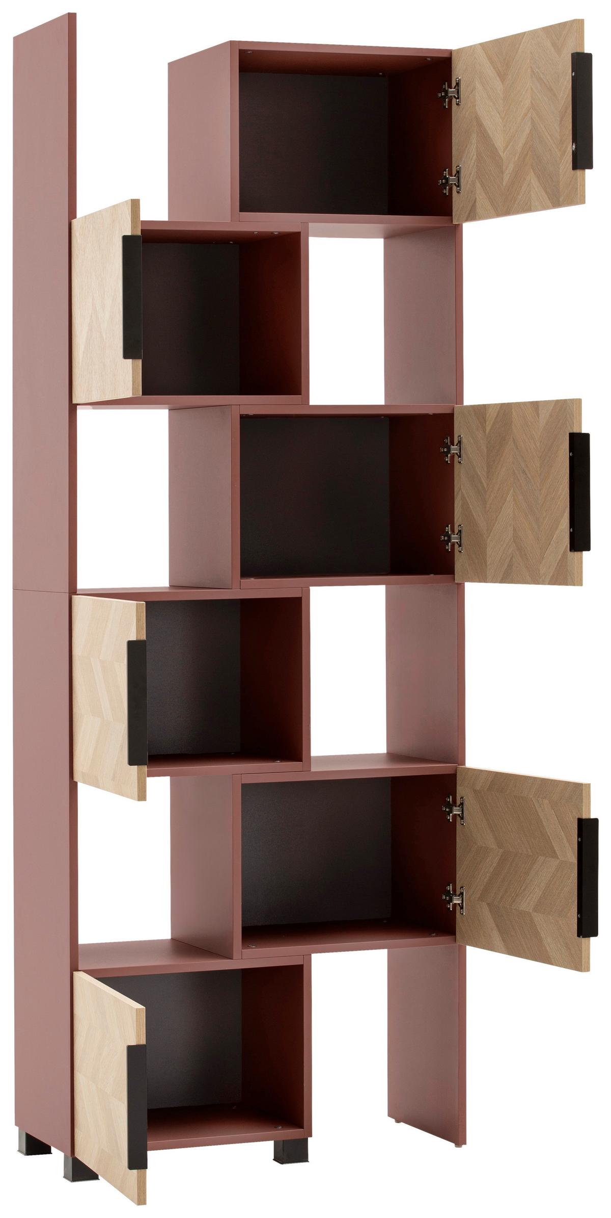 Regal Piazza Rosa/Eichefarben - Eichefarben/Schwarz, MODERN, Holzwerkstoff/Kunststoff (32,60/59,7/39,10cm) - Mömax