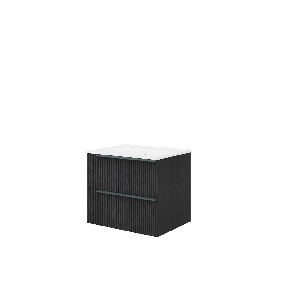 Bază cu lavoar Sidney - negru/gri, Modern, material pe bază de lemn (61/53/46cm)