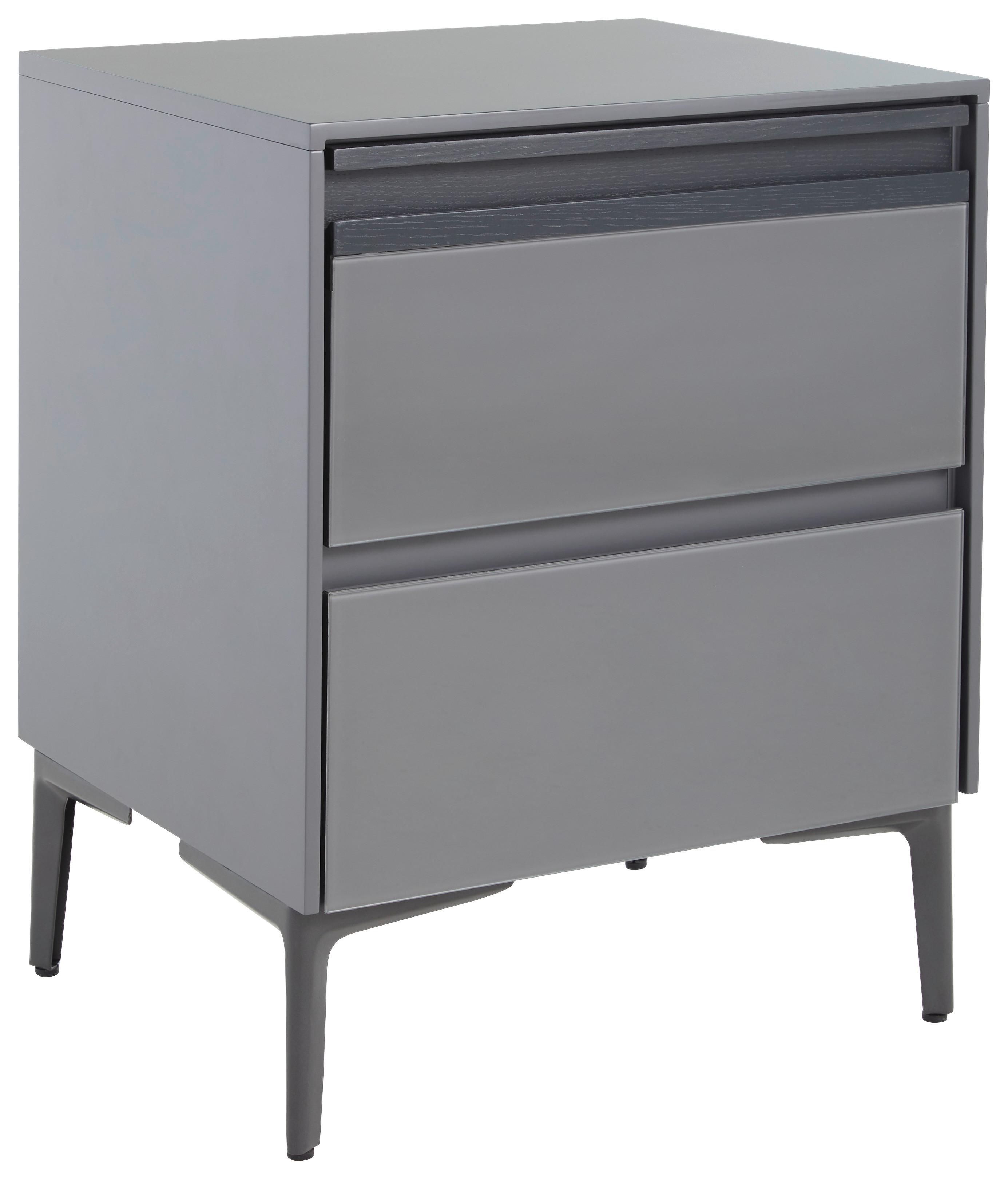 SZAFKA NOCNA AVIANO - ciemnoszary/szary, Modern, materiał drewnopochodny/metal (50/55/40cm) - MID.YOU