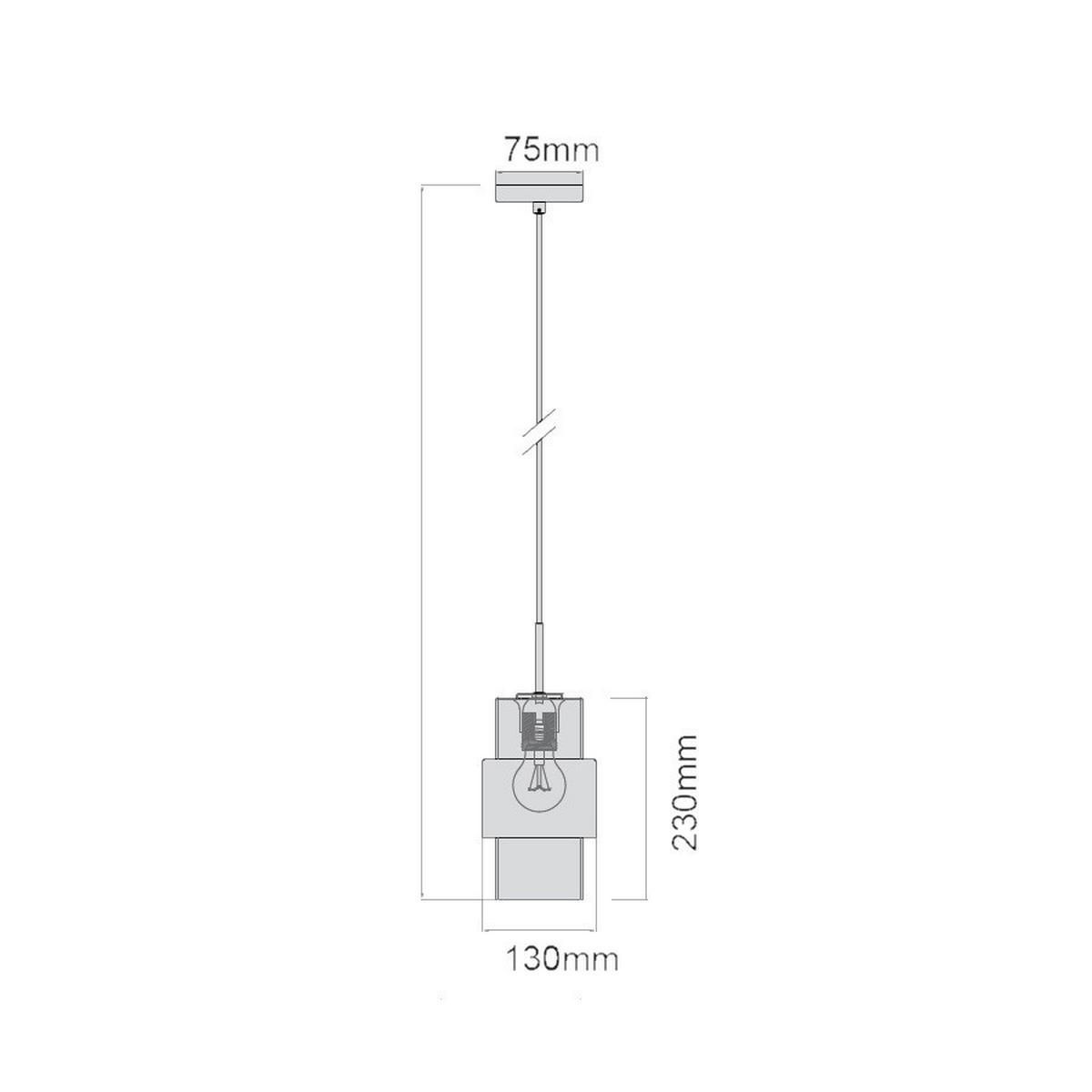 Hängeleuchte Lp-866/1pl Sm Gd_miele - Goldfarben/Grau, Basics, Glas (10/150cm)