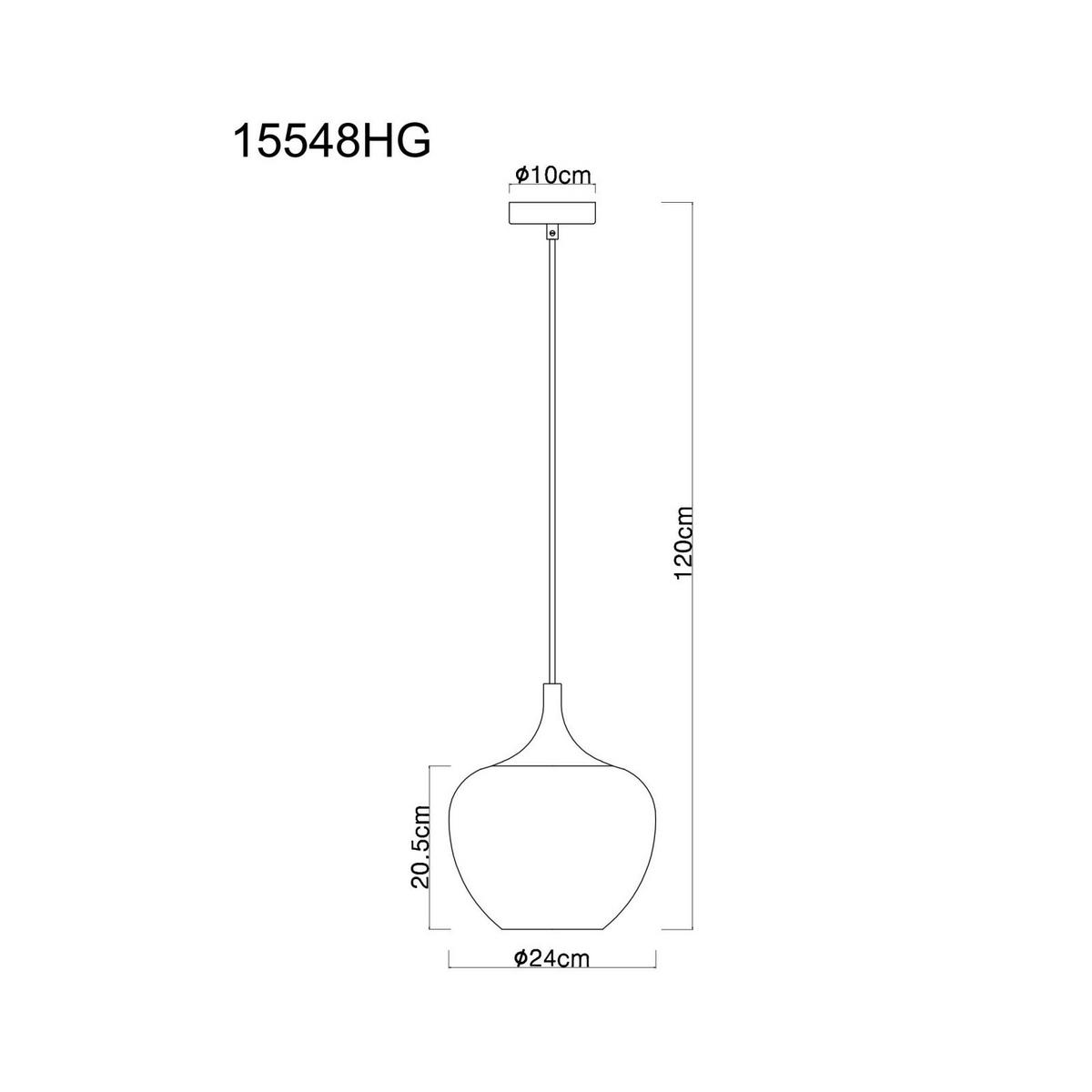 Függőlámpa 15548hg - fekete/rézvörös, Design, Üveg/fém (24/120cm) - Globo