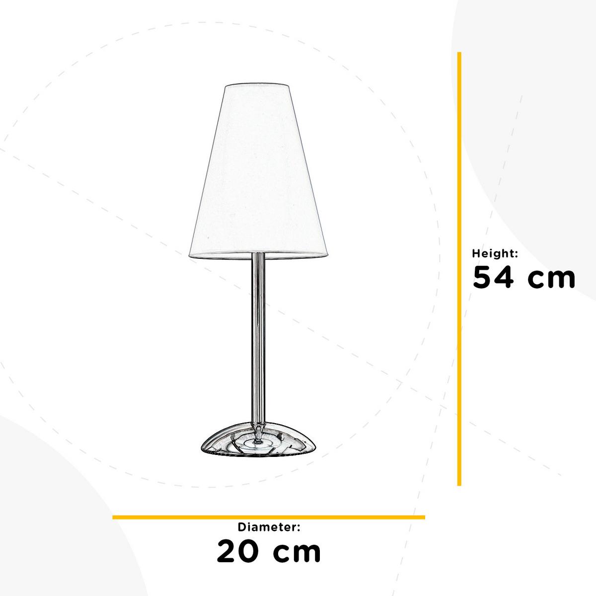 Tischleuchte Richard Bianco Weiß/Chrom max. 22 Watt - Chromfarben/Weiß, Design, Textil/Metall (20/54cm)