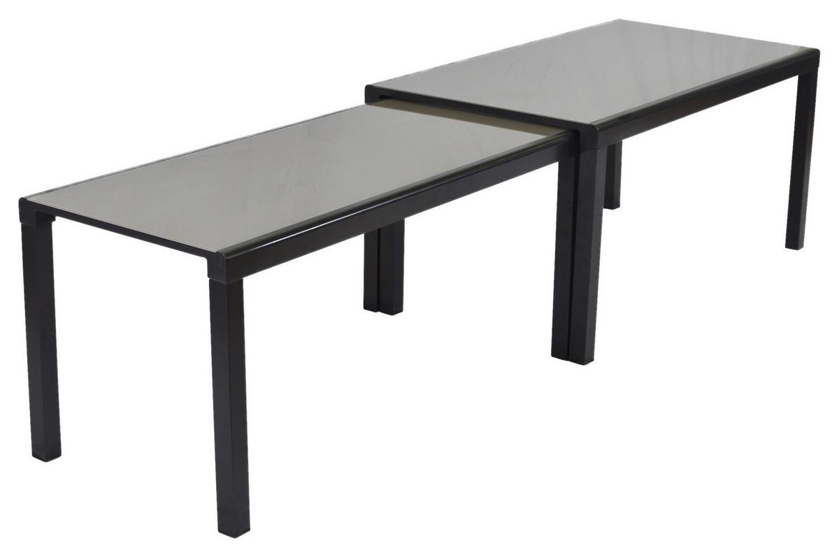 Vrtna Miza Flex, Raztegljiva 160-320x90cm - barve grafita, Moderno, kovina/steklo (160-320/90/78cm) - Gardenson