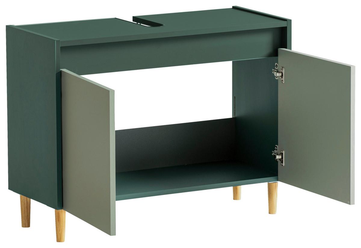 Waschbeckenunterschrank Lovis Dunkelgrün - Waldgrün/Eschefarben, MODERN, Holz/Holzwerkstoff (80,0/60,0/33,0cm) - MID.YOU