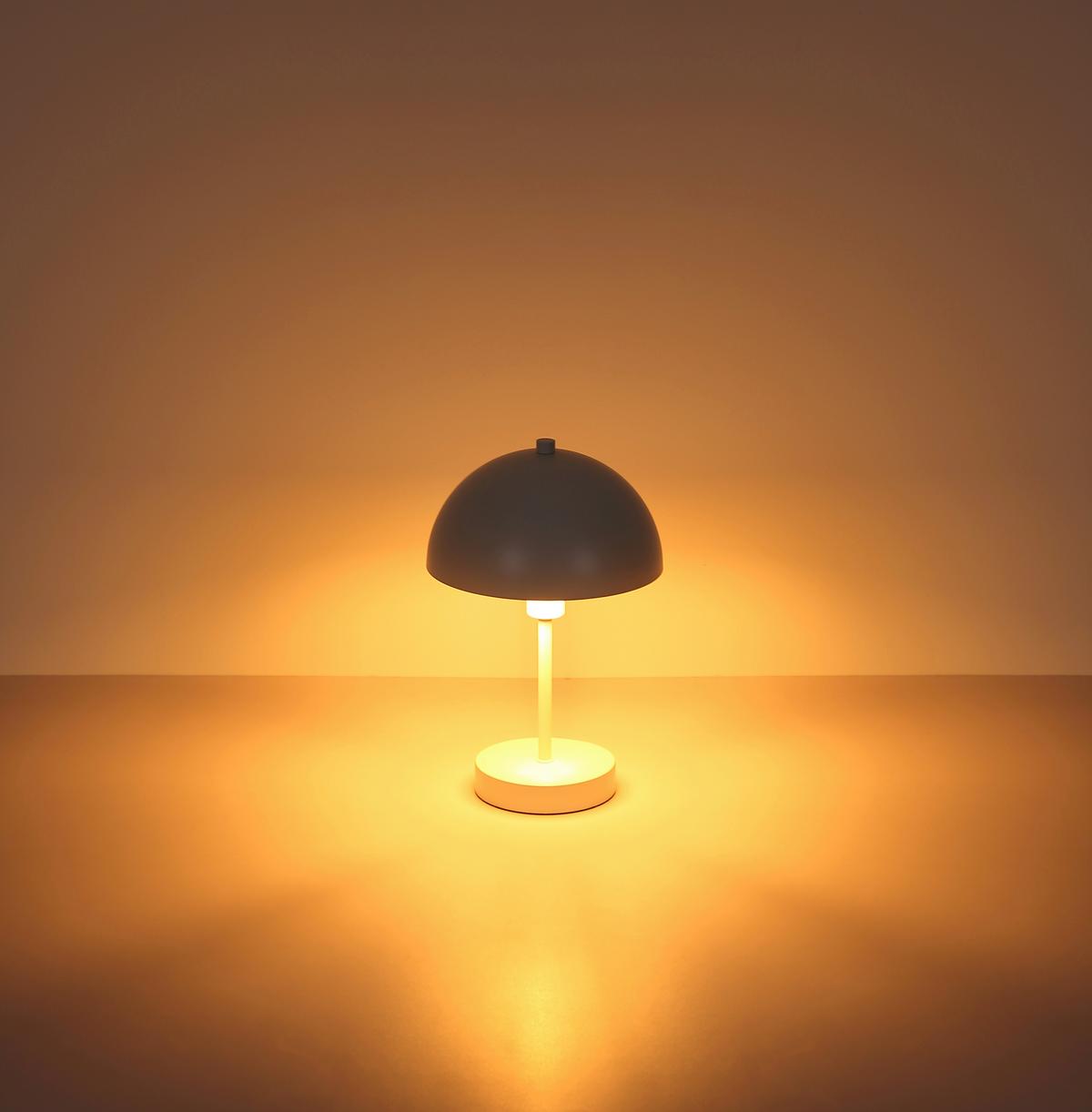 TISCHLEUCHTE 24009 W ATOMA I - Weiss, Design, Kunststoff/Metall (20/31cm) - Globo