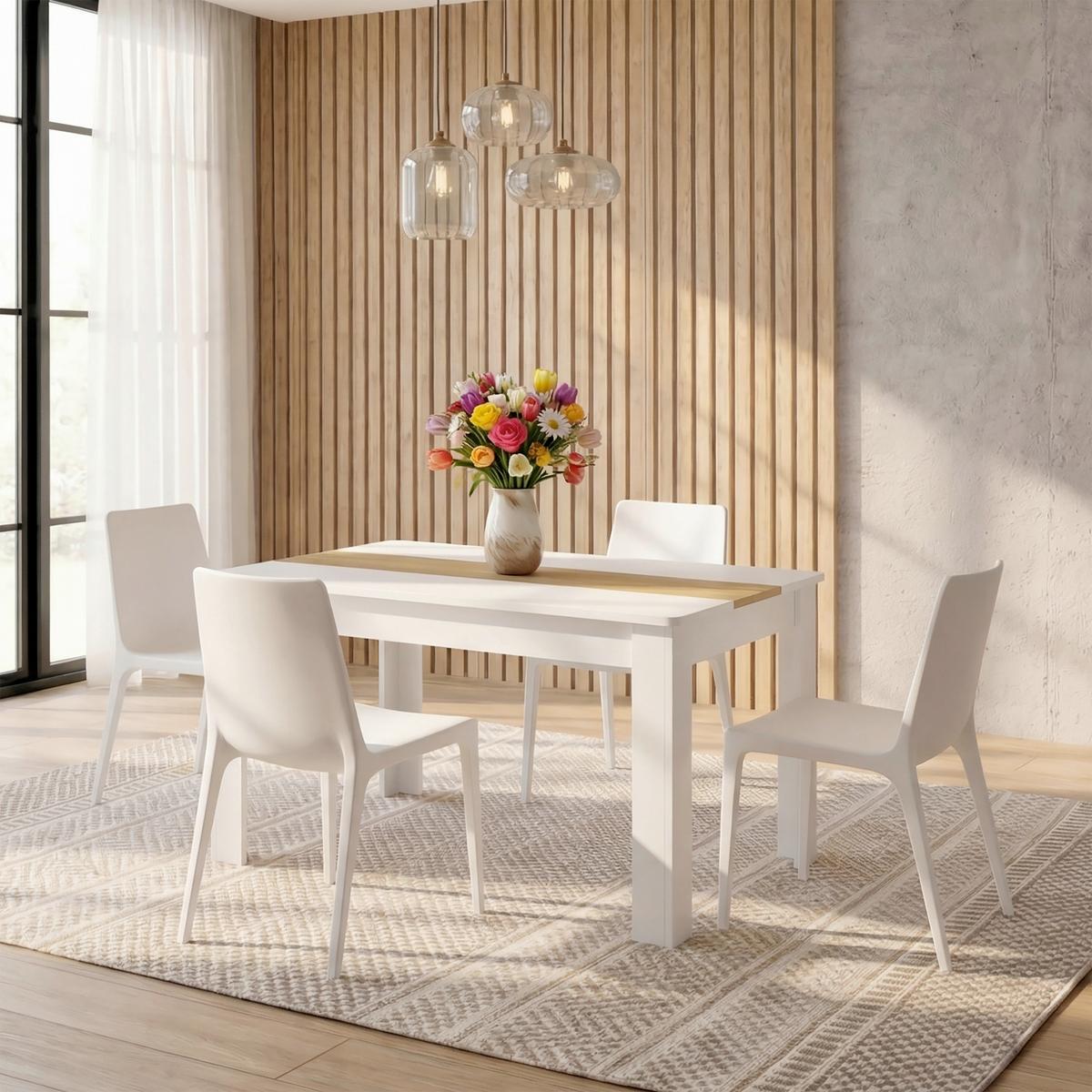 Esstisch Vcm Esstisch "disalo" 115x80 - Honigeiche/Weiss, Modern, Holzwerkstoff (115/80/75cm) - MID.YOU