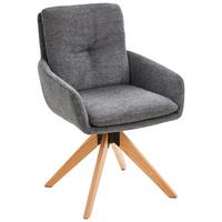 KRZESŁO Z PODŁOKIETNIKAMI SLIDE - kolor dębowy/szary, Modern, metal/drewno (59/91/65cm) - Livetastic