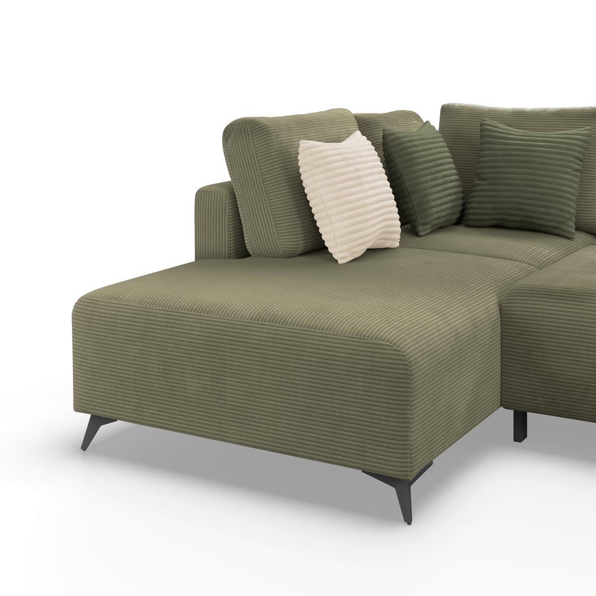 Kutna Garnitura Viktor - zelena/crna, Moderno, tekstil/metal (212/270cm)