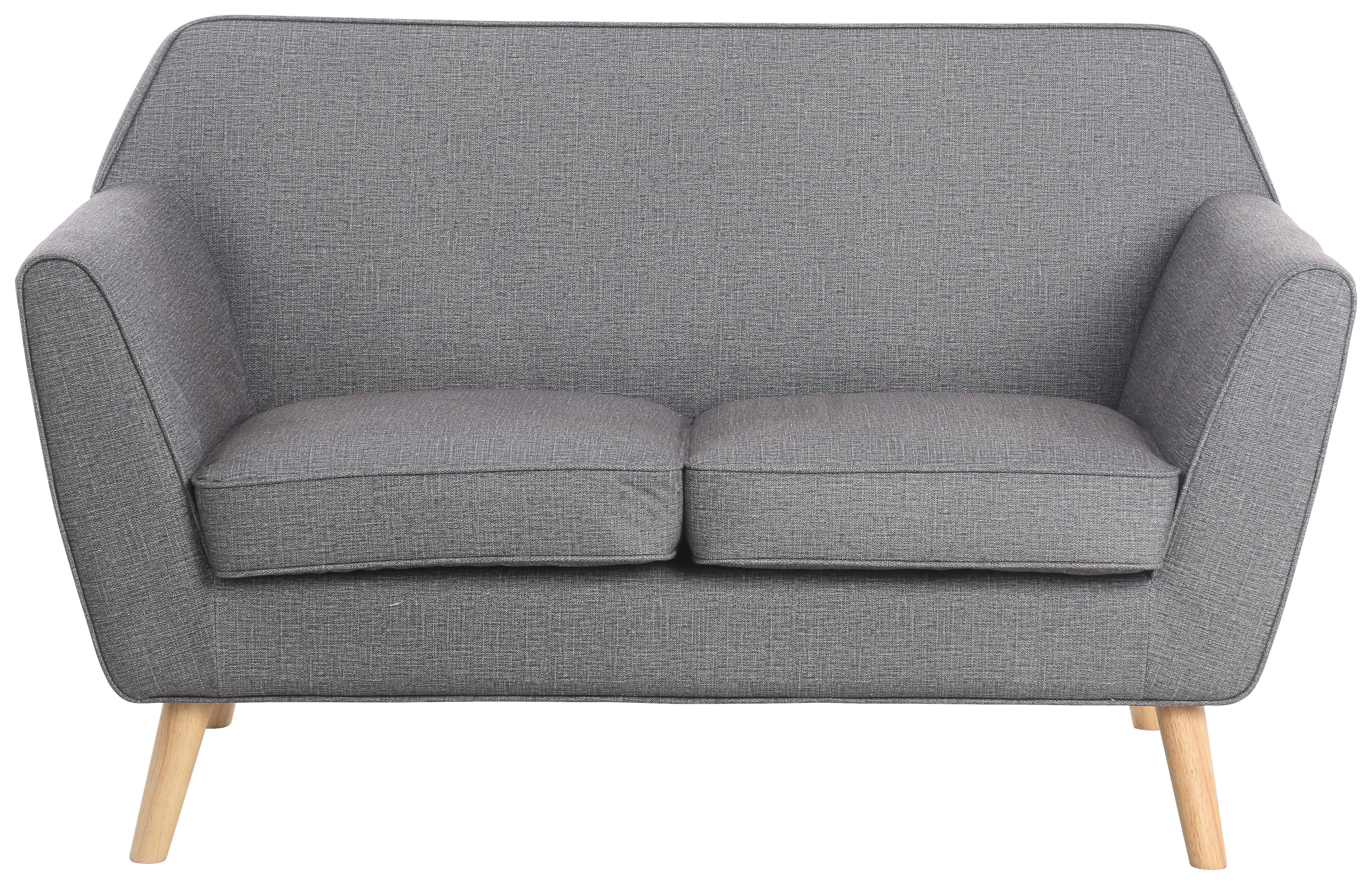 Dvosed Lara, Siva - temno siva/naravne barve, Konvencionalno, tekstil/les (138/83/79cm) - P & B