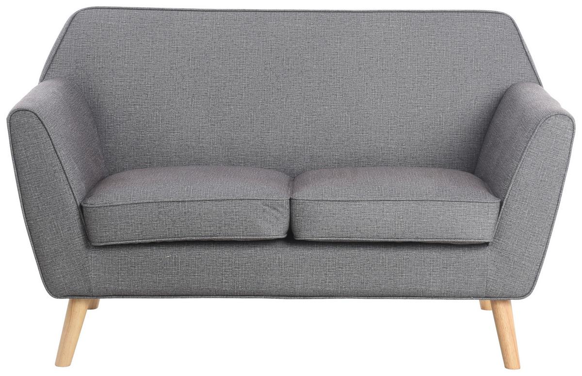 Dvosed Lara, Siva - temno siva/naravne barve, Konvencionalno, tekstil/les (138/83/79cm) - P & B