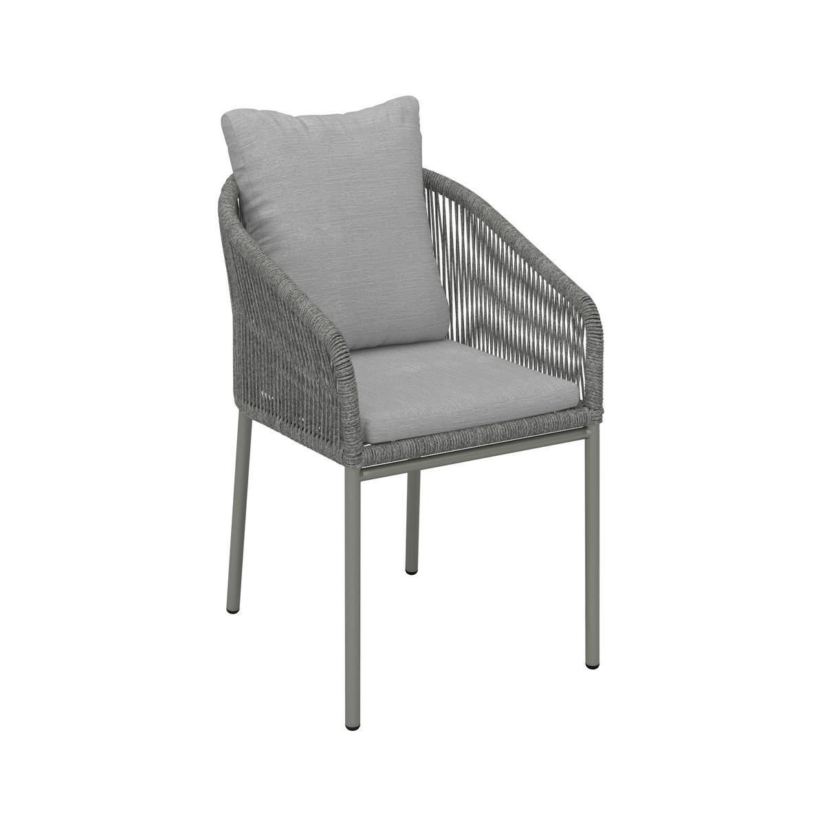 Gartensessel-Set 2-er Set Pepe Hellgrau Metall/Textil - Schwarz/Grau, MODERN, Kunststoff/Metall (55/83/62cm) - Bessagi Garden