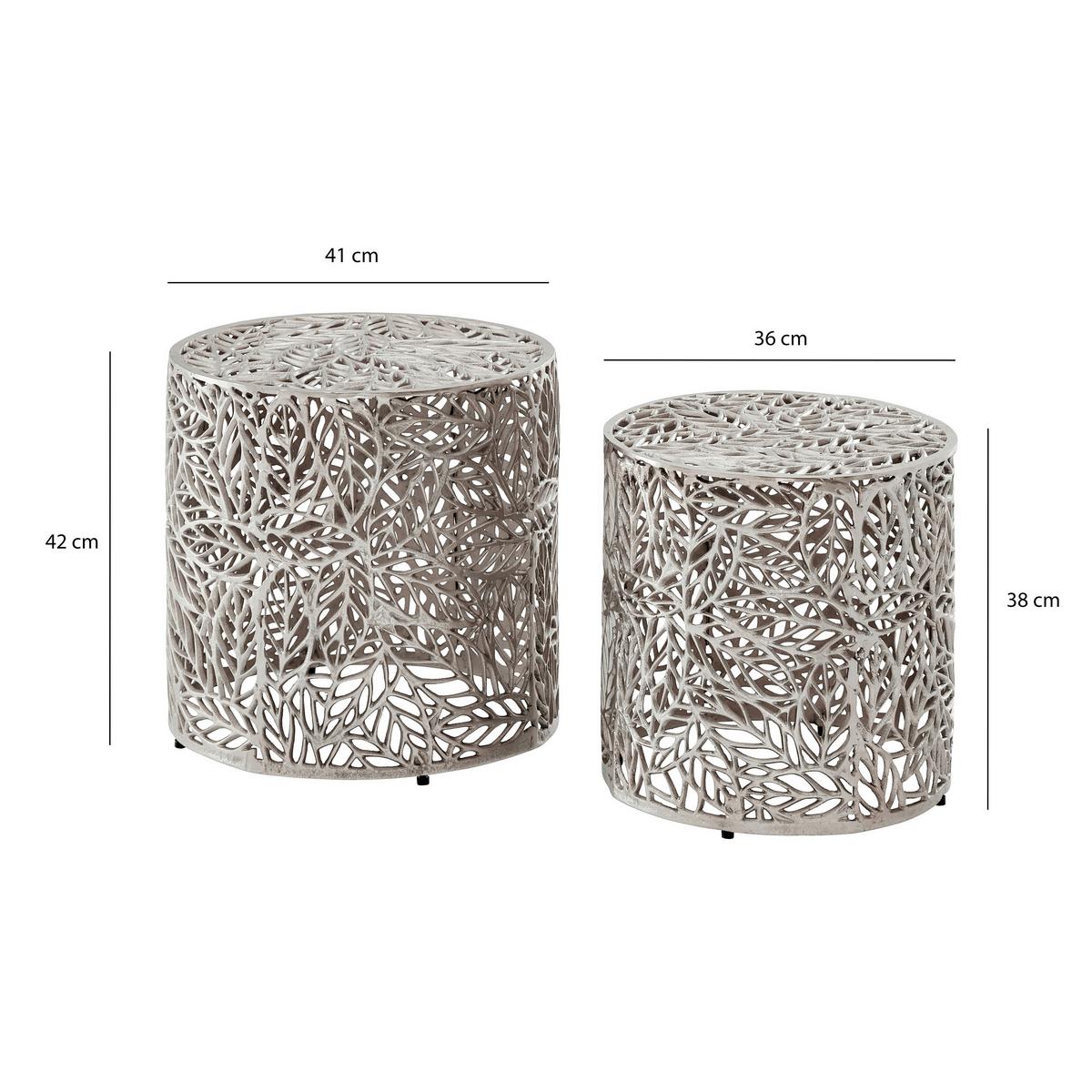 Satztisch Wl7.369 - Silberfarben, Design, Metall (41/41/42cm) - Livetastic