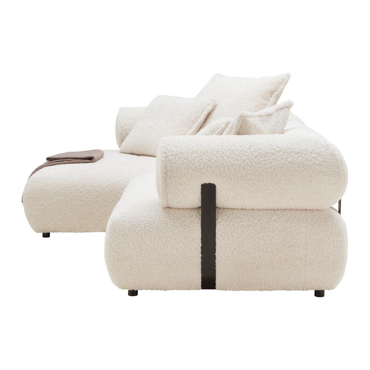 Wohnlandschaft Casimir Creme - Creme/Schwarz, LIFESTYLE, Kunststoff/Textil (180/78/310cm) - Premium Living